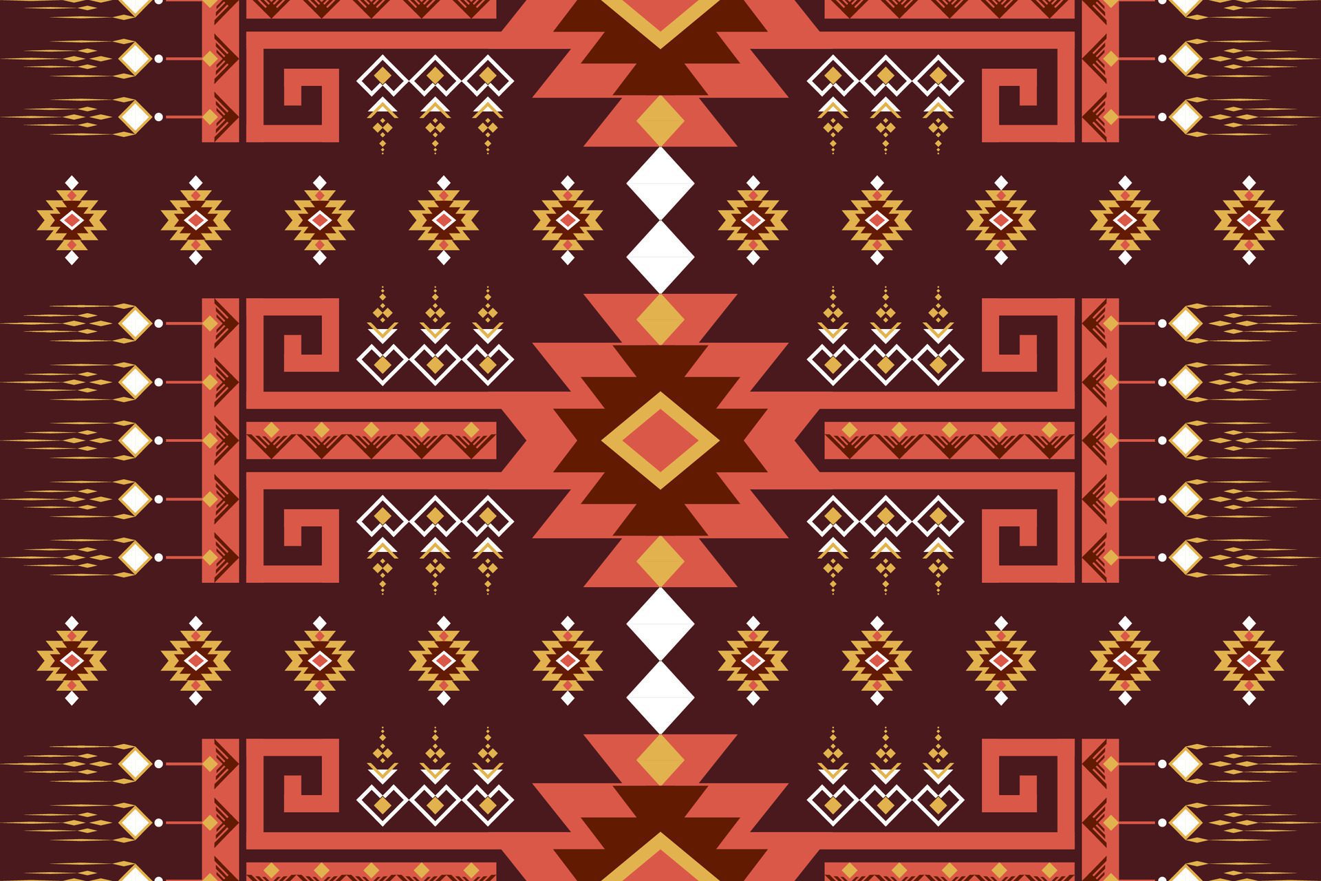 Ethnic seamless pattern. Tribal background. Aztec ornament. Geometric design. Free Vector