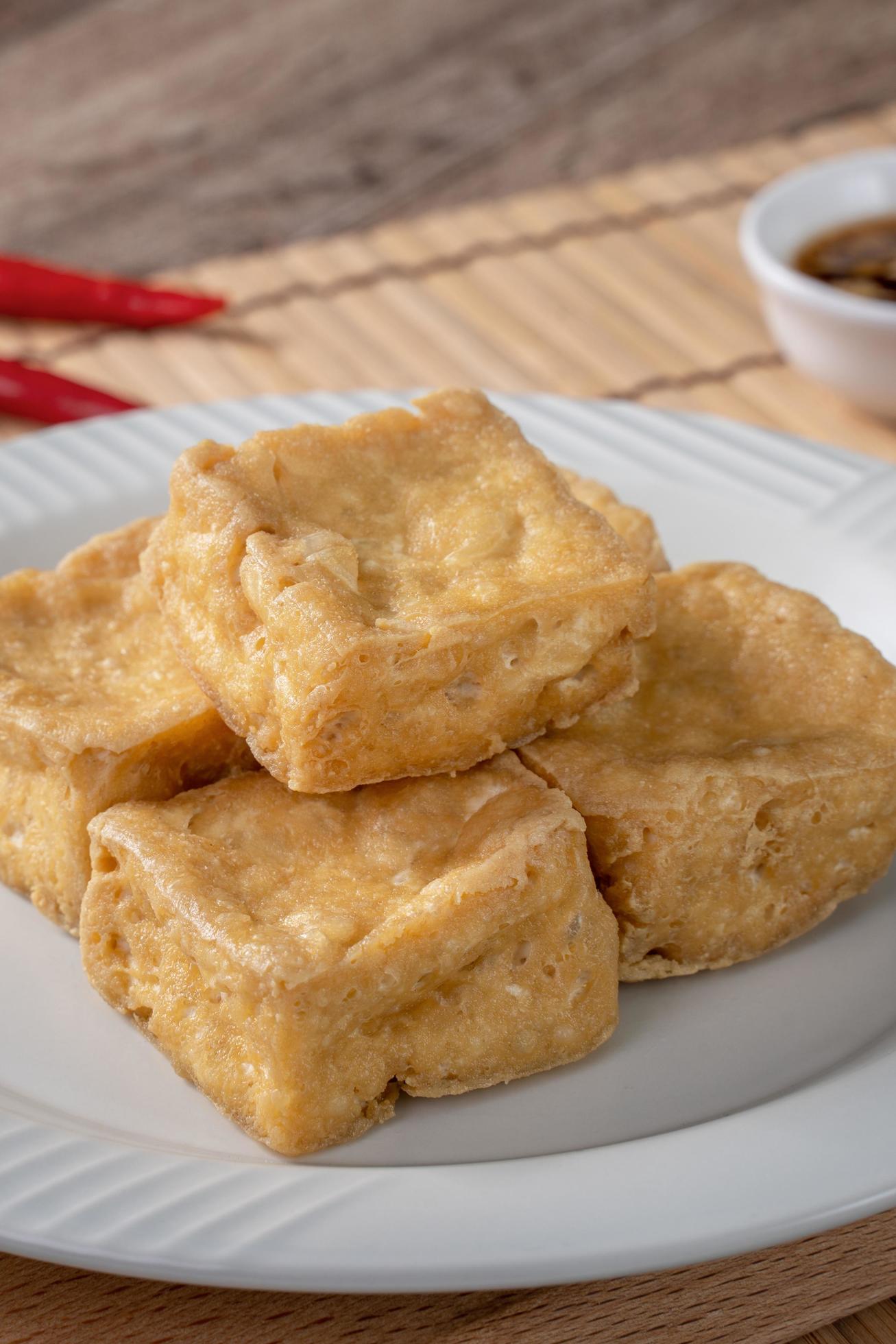 Deep fried stinky tofu with pickled cabbage street food in Taiwan. Stock Free