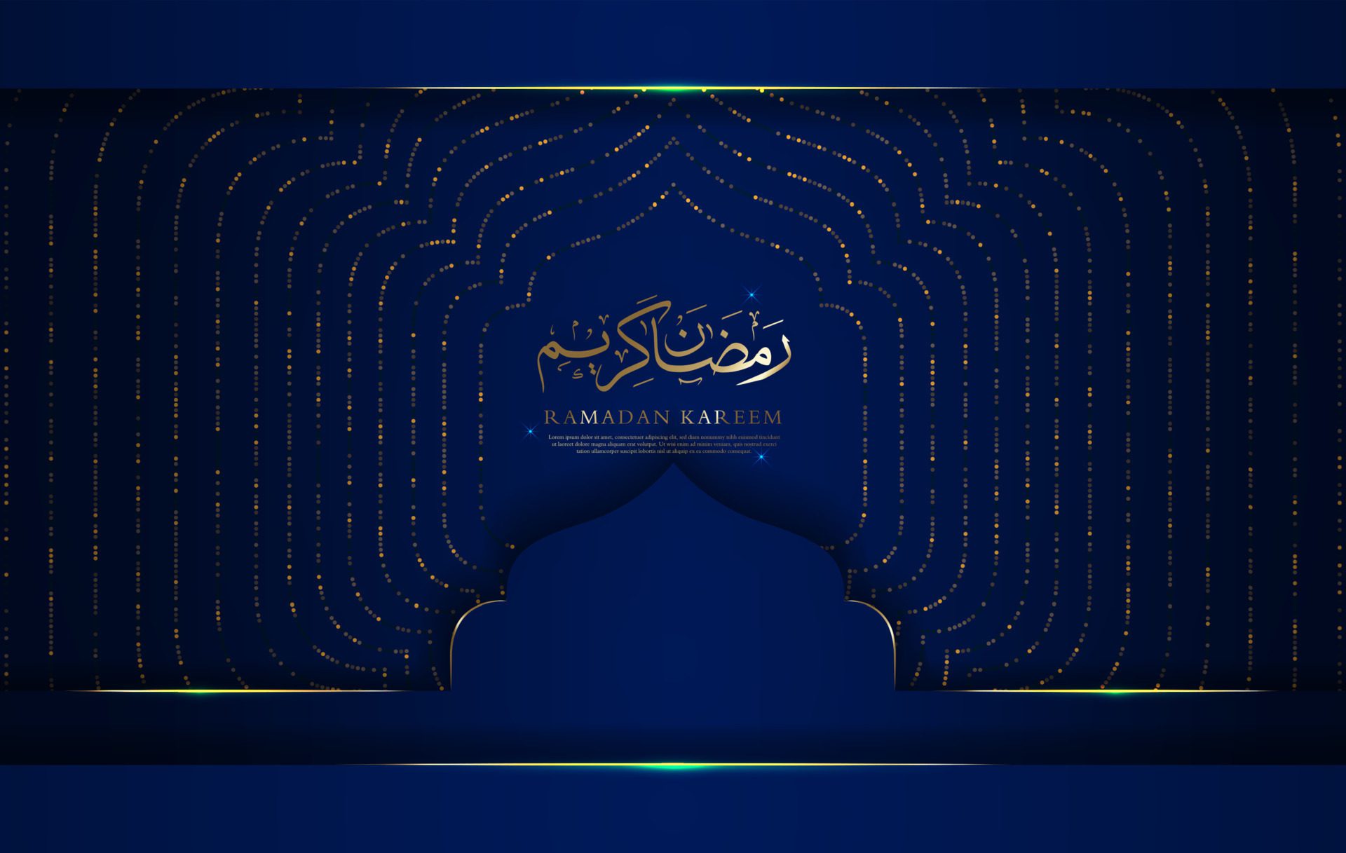 Islamic Ramadan Kareem religious greeting banner vector Free Vector