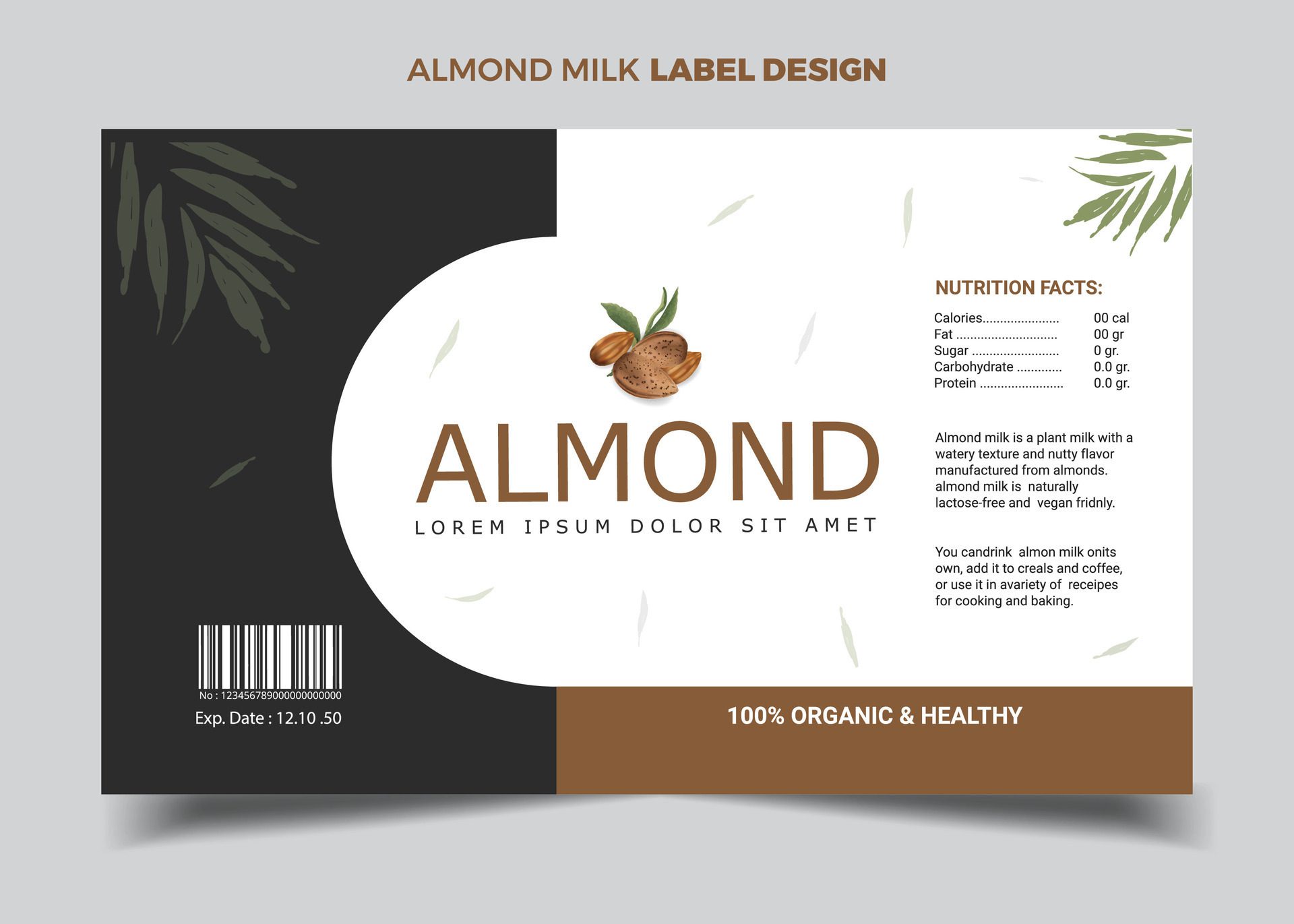 Almond nut Label Design Almond nut banner design Free Vector