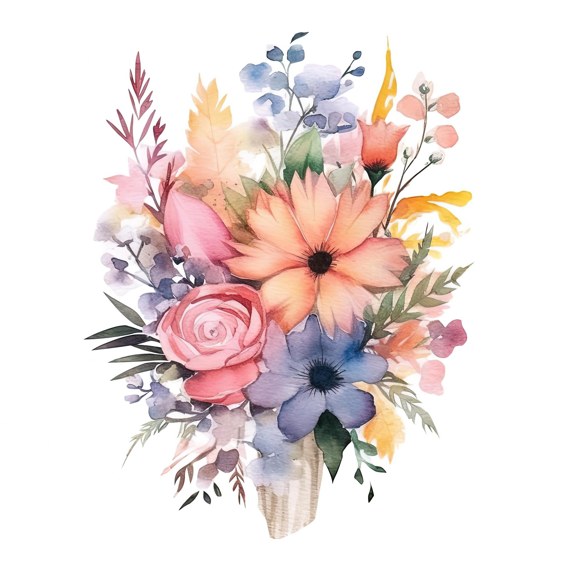 Watercolor flower bouquet. Illustration Stock Free