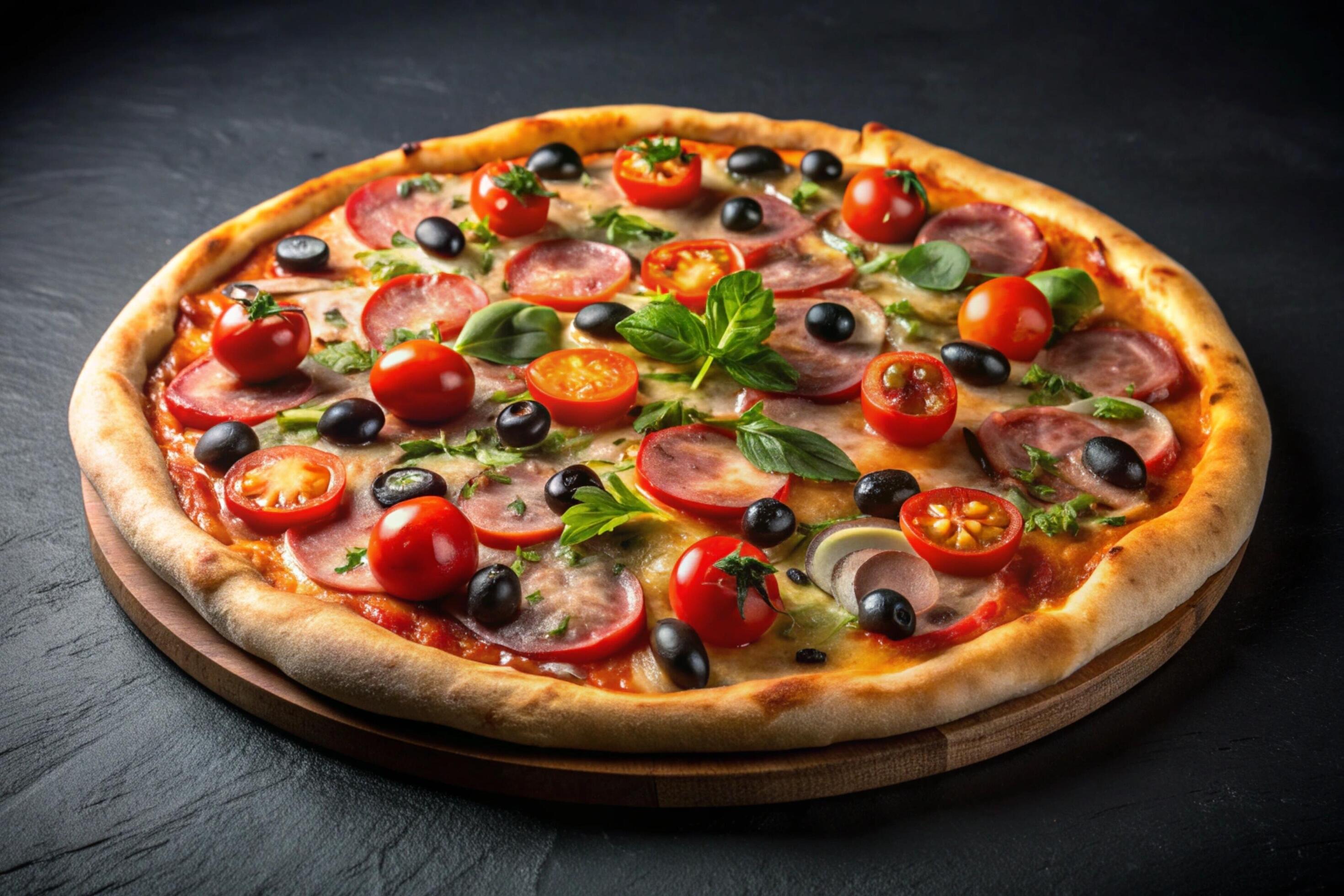 Pizza photo isolated on simple background Stock Free