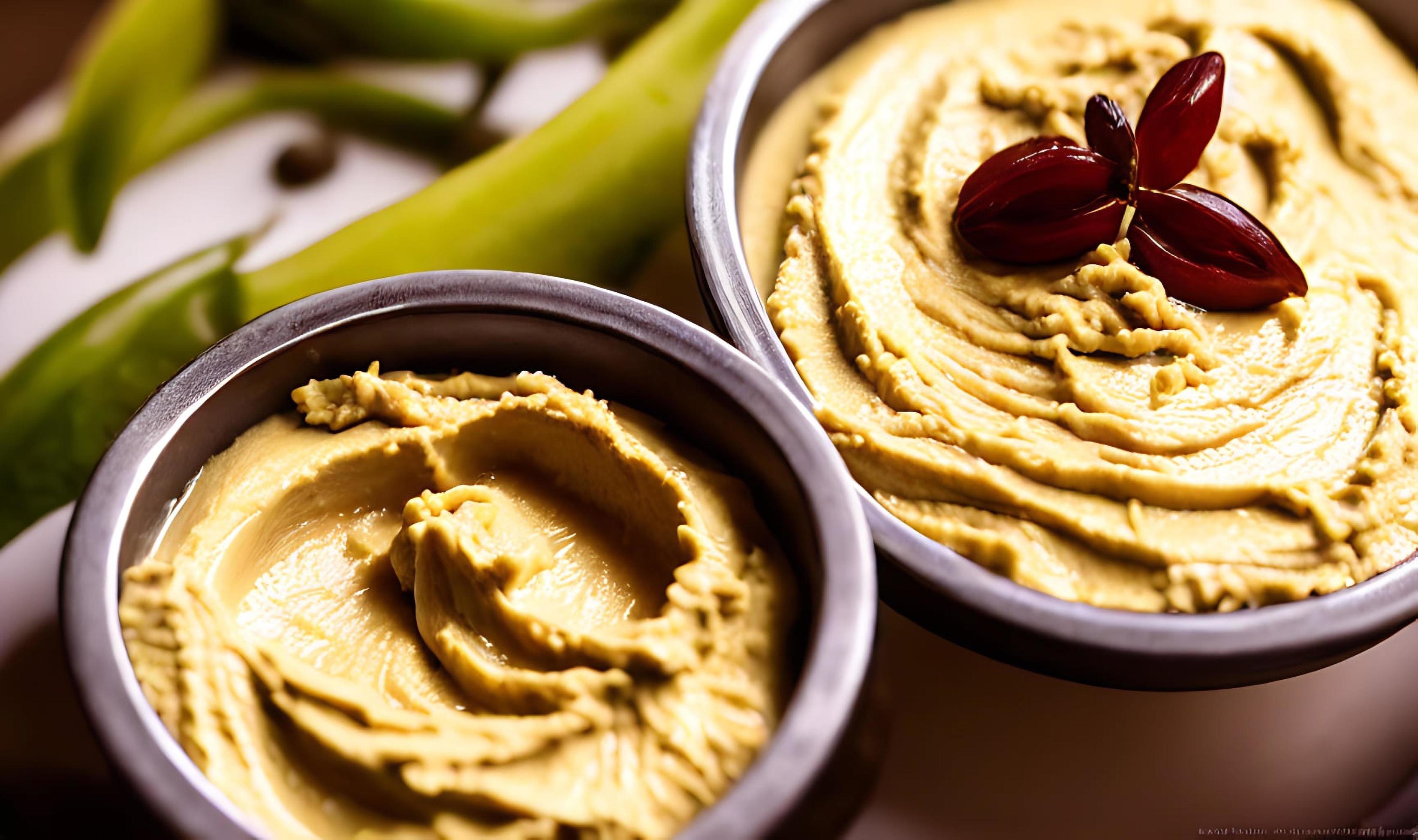 Healthy food. Traditional freshly made organic hummus. Stock Free