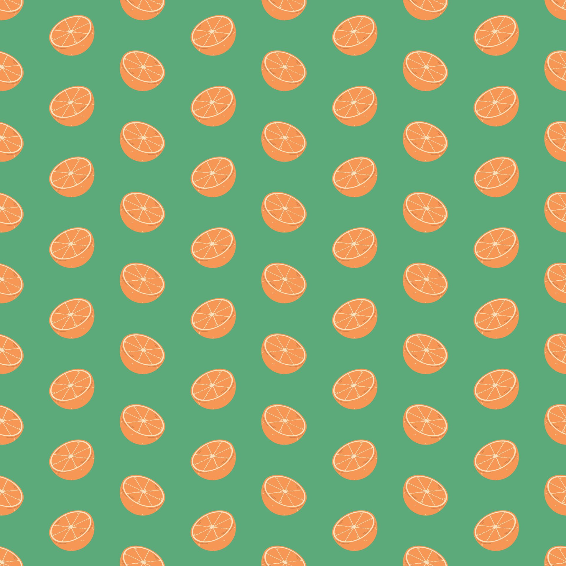 Orange Seamless Pattern, Orange slice Free Vector