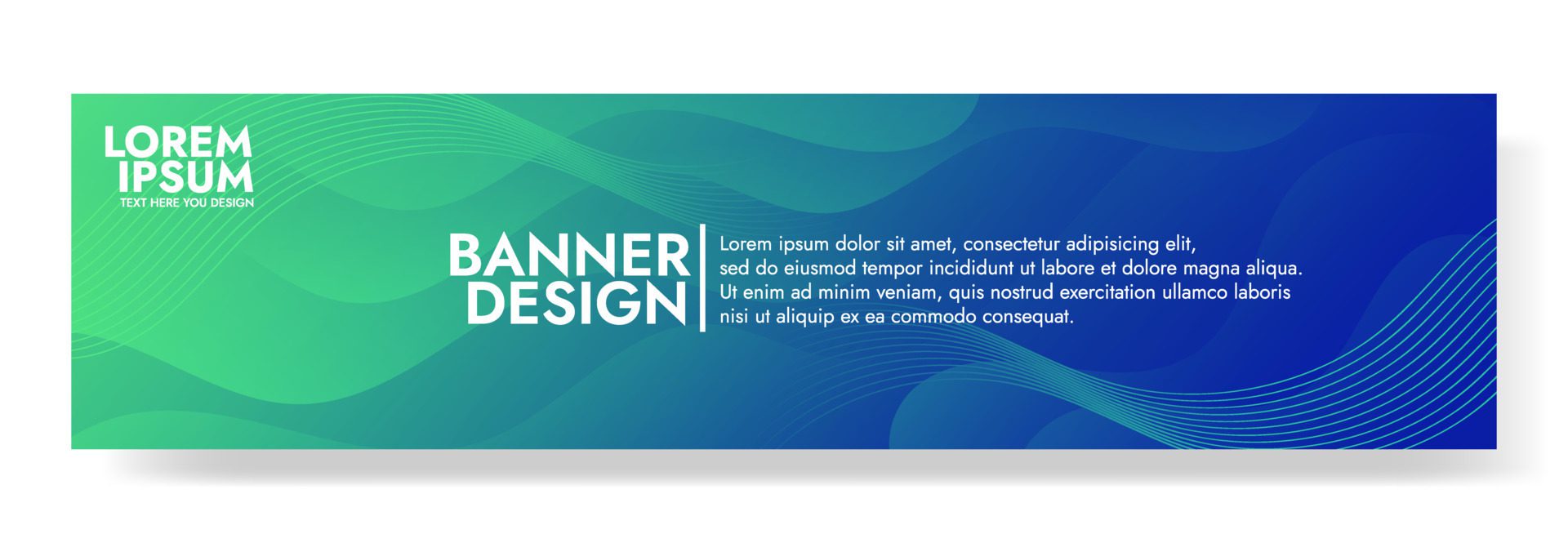 Abstract Gradient green blue liquid Wave Banner Template Free Vector