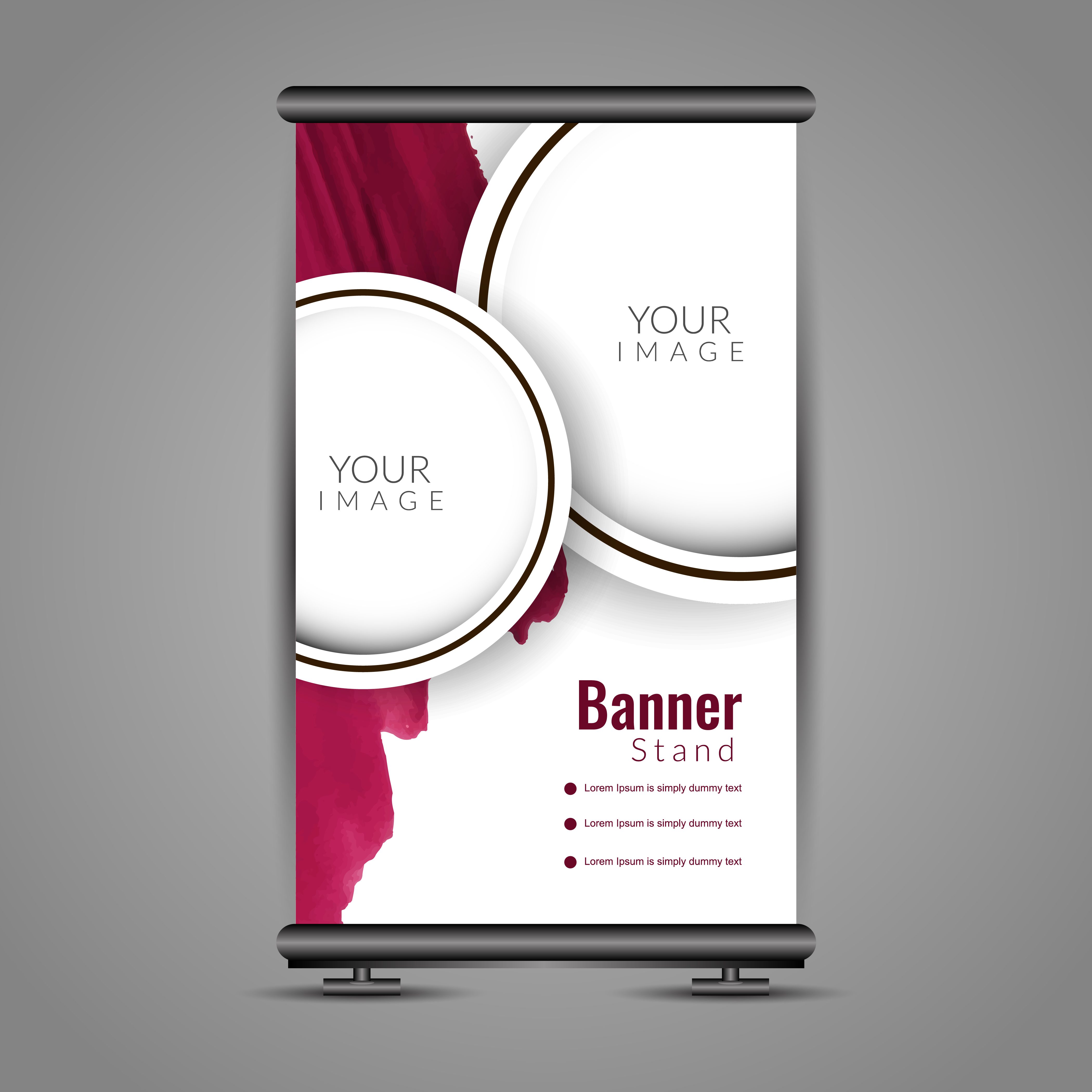 Abstract colorful roll up banner template design Free Vector