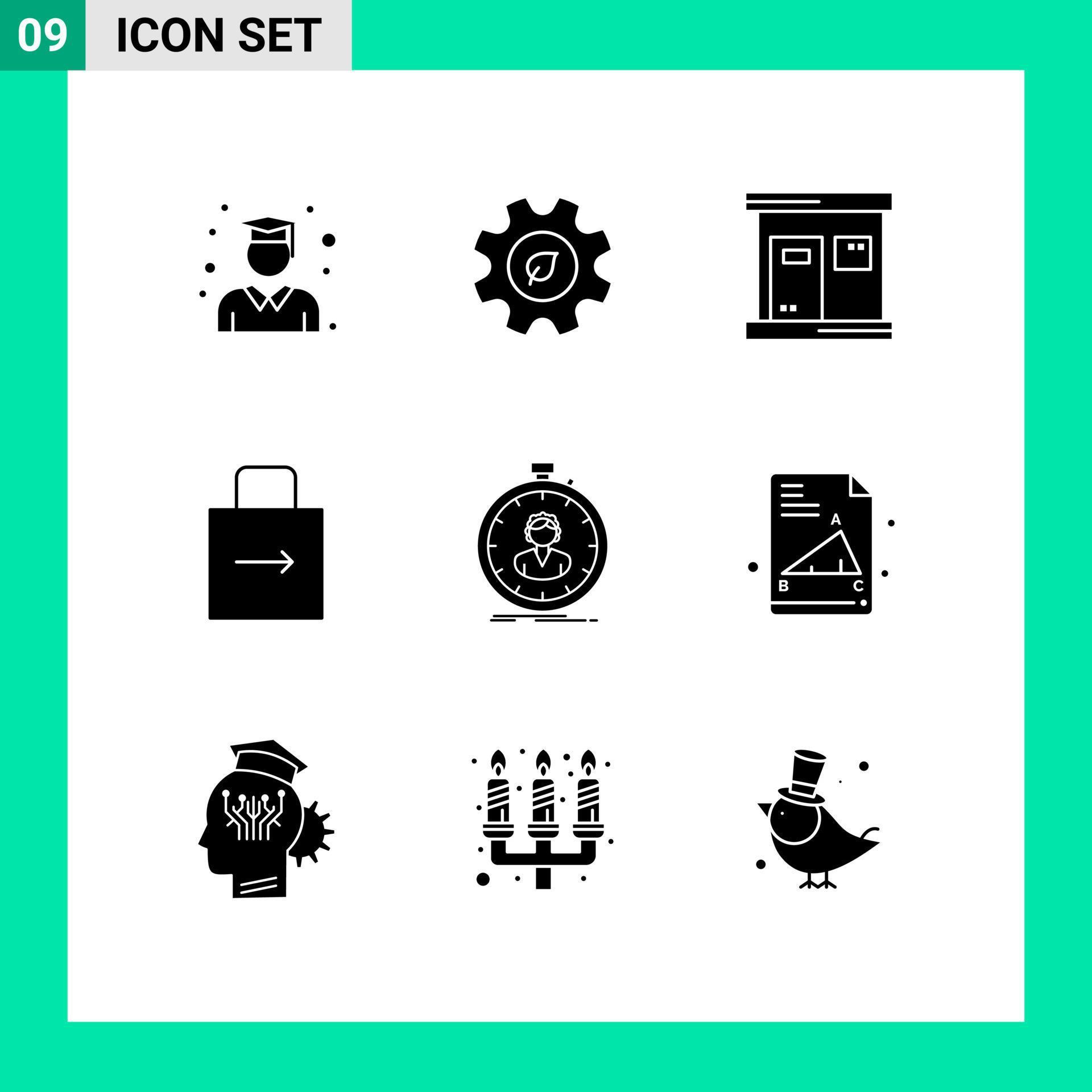 User Interface Pack of 9 Basic Solid Glyphs of fast protect hot lock pad arrow Editable Vector Design Elements Stock Free