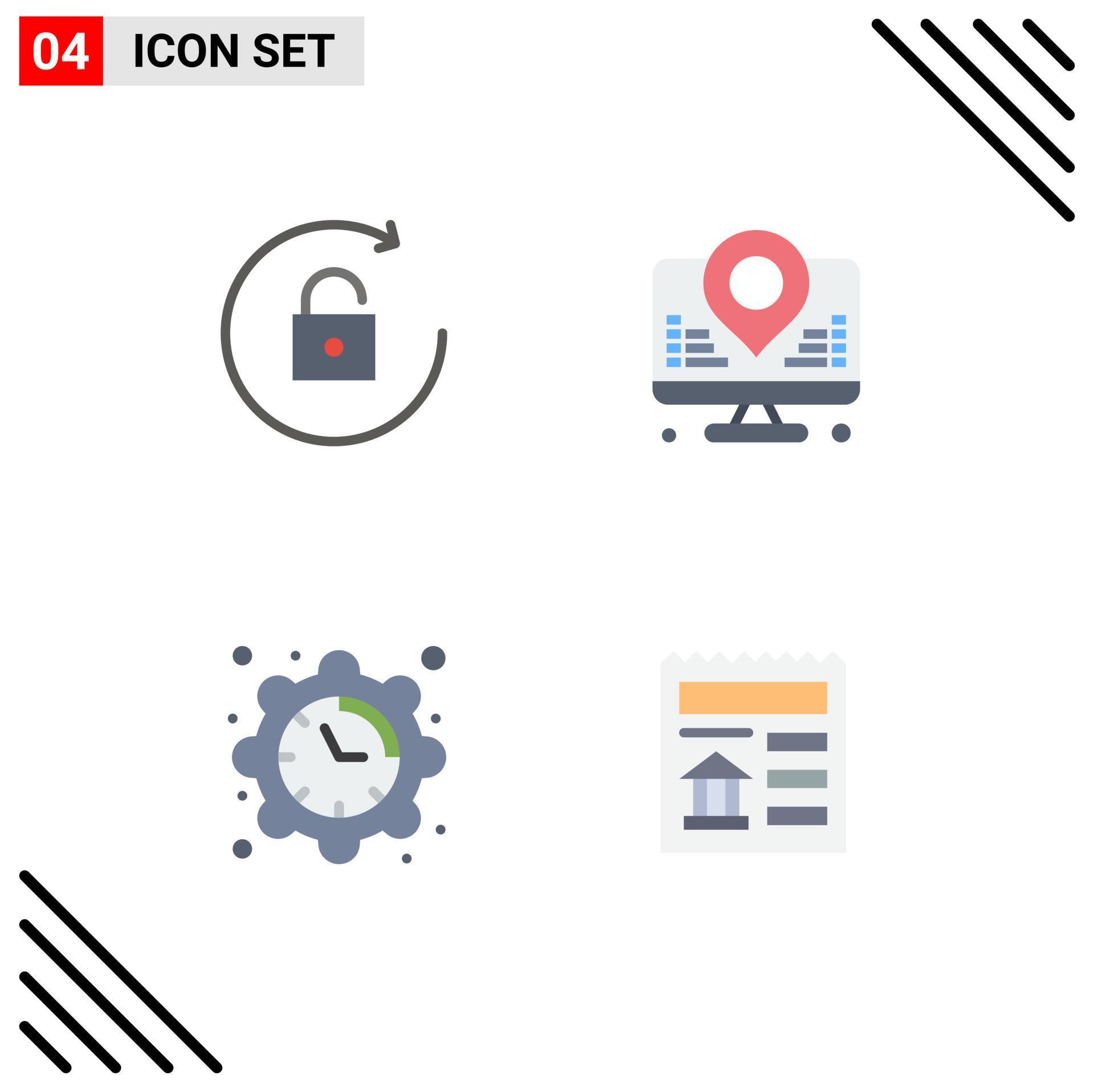 Pictogram Set of 4 Simple Flat Icons of arrow date development map basic Editable Vector Design Elements Stock Free