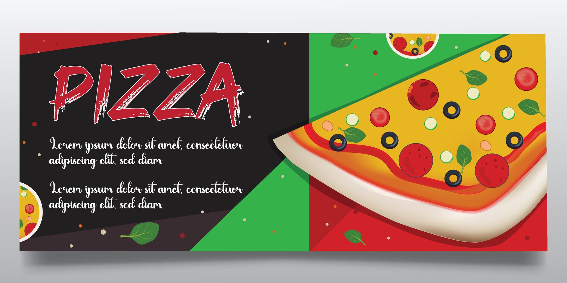 Pizza and fast food banner design Free Vector