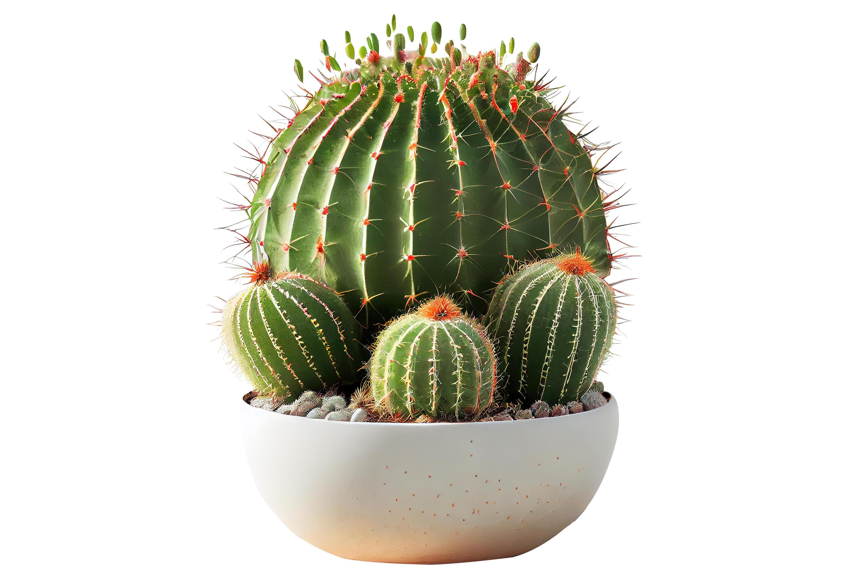 a cactus plant in plant pot on isolated Stock Free