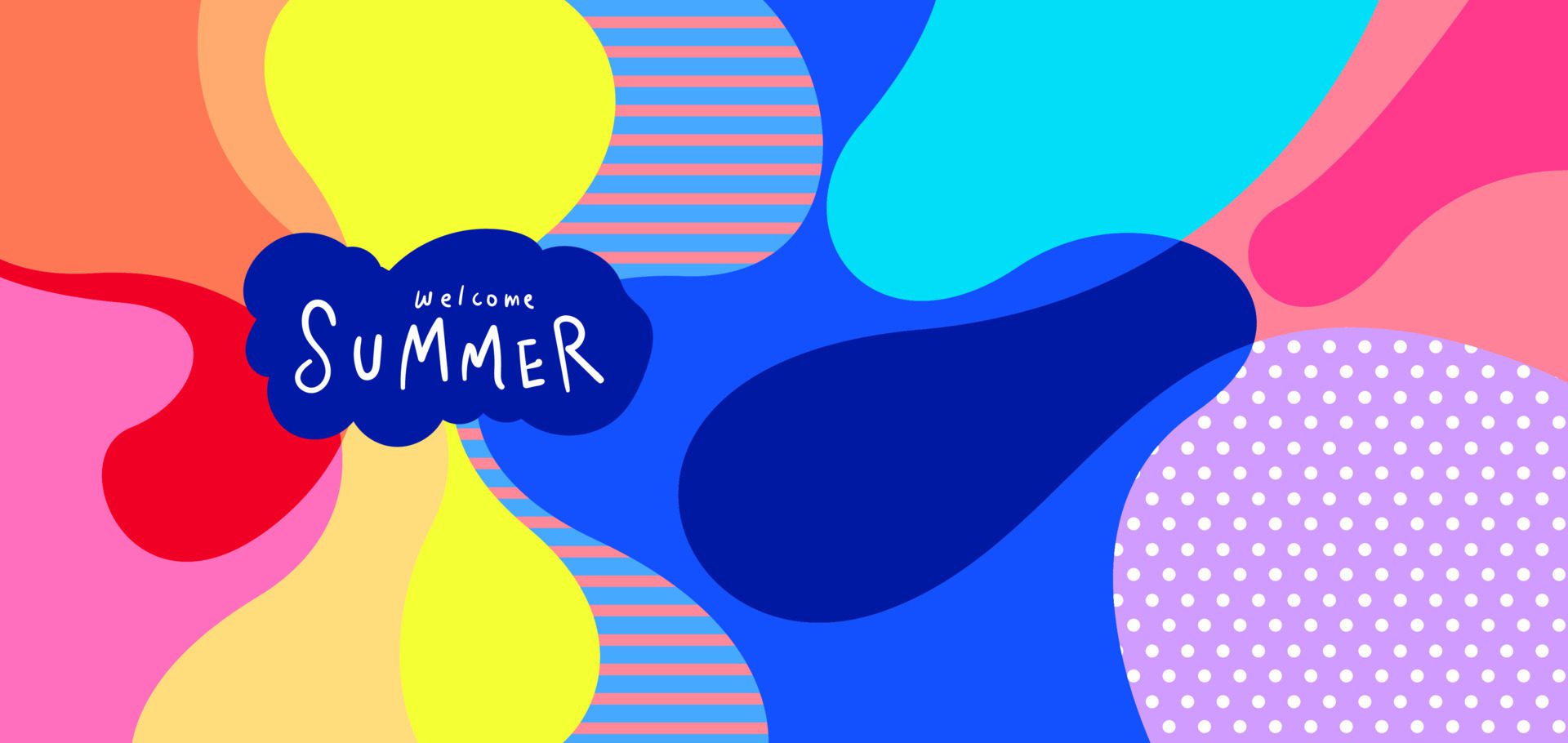 Colorful abstract curve and fluid background for summer banner Free Vector