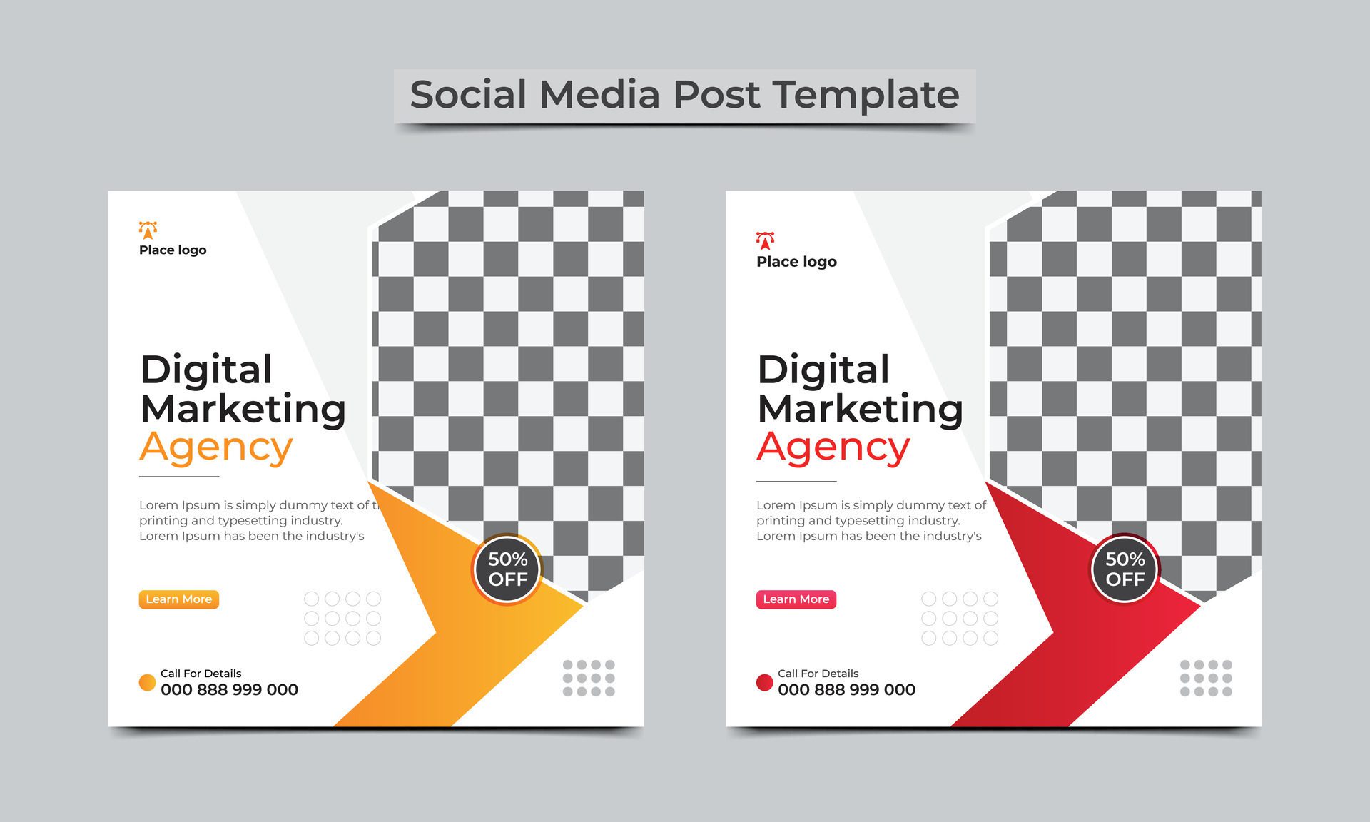 Digital marketing agency socal media post, corporate business banner design and web banner template. Free Vector