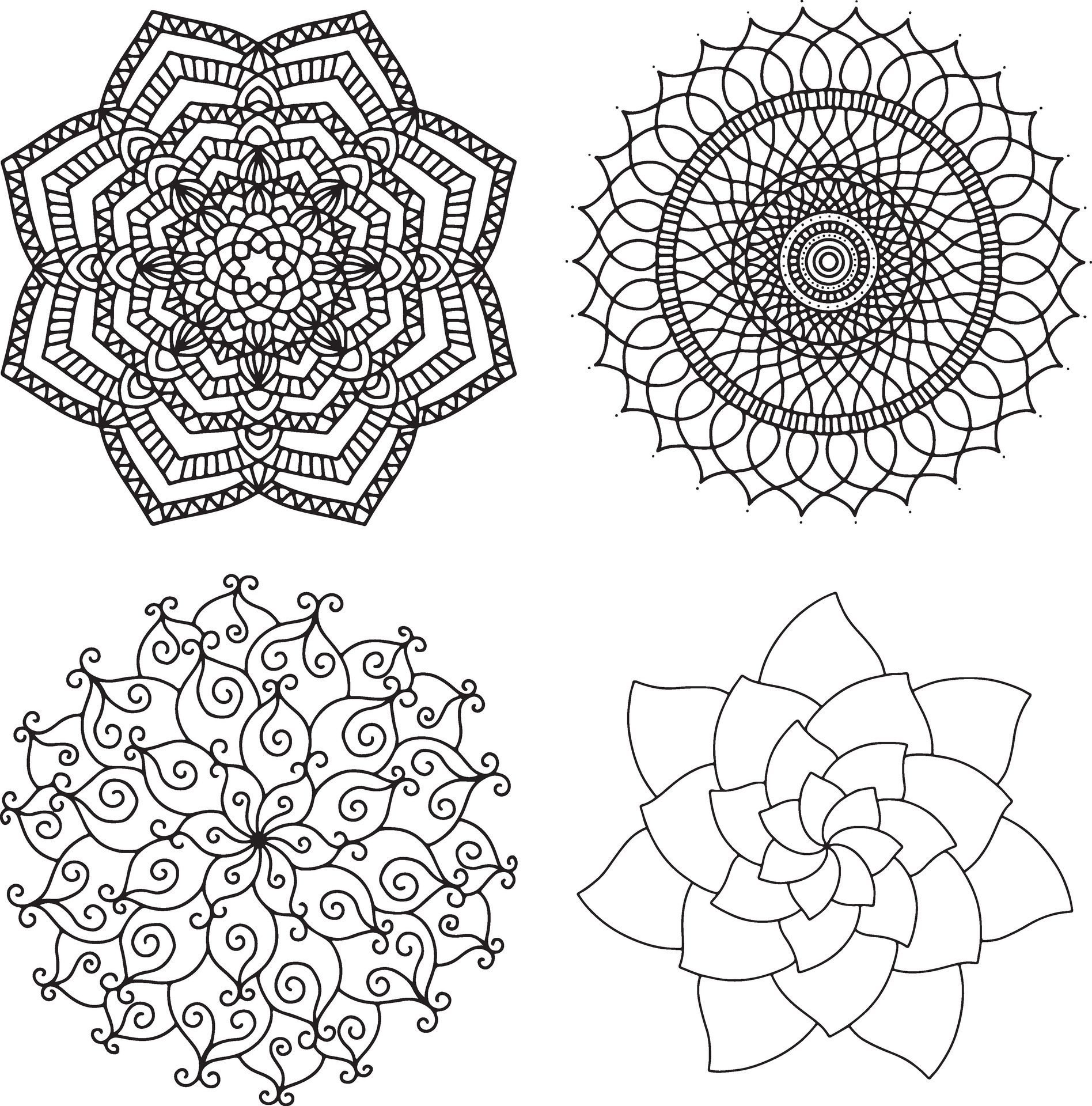 Circular pattern in form of mandala for Henna, Mehndi, tattoo, decoration. Decorative ornament in ethnic oriental style. Coloring book page. Free Vector