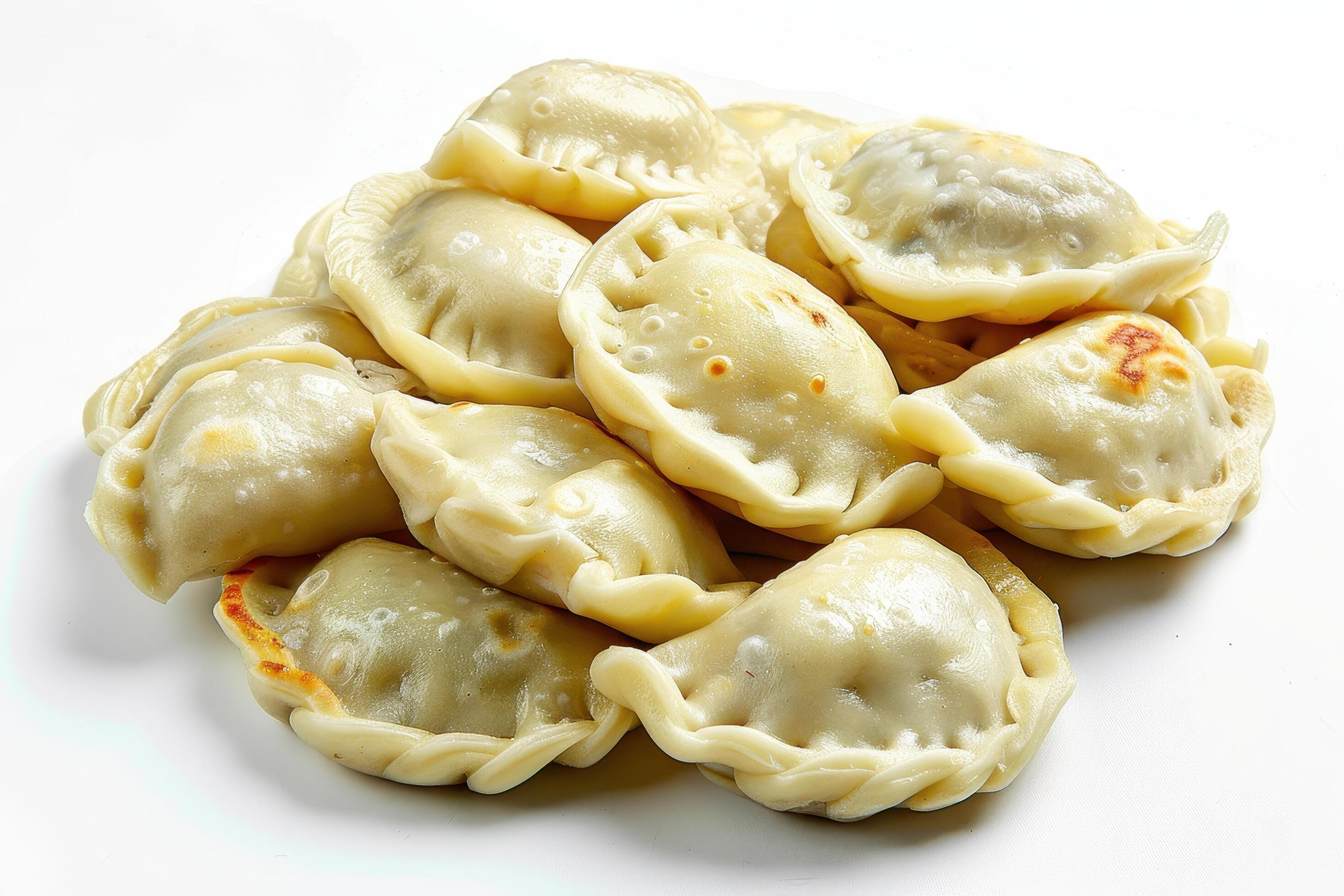 A Pile of Fried Dumplings on a White Background Stock Free