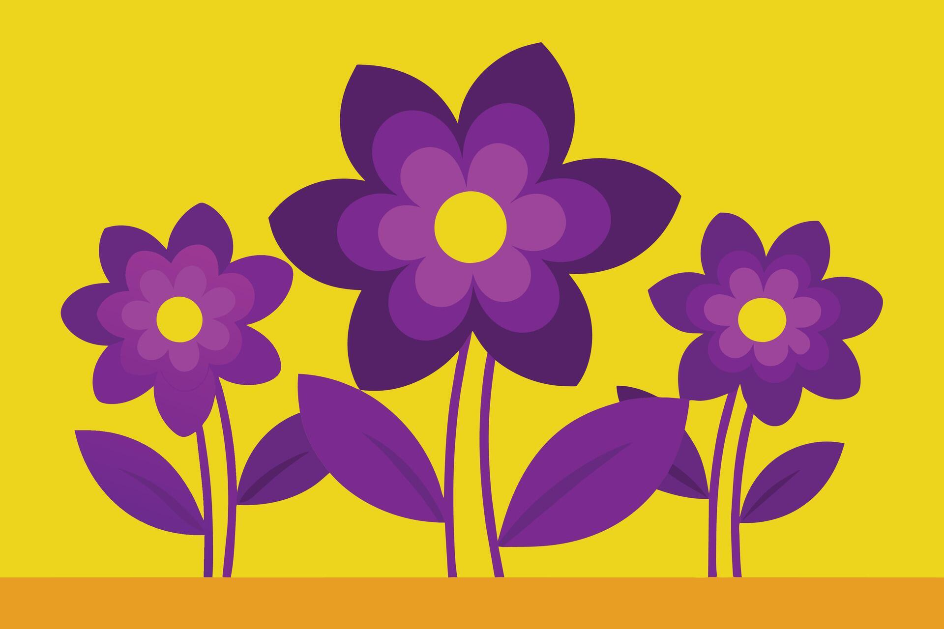 Vector Background with Purple Flowers Stock Free