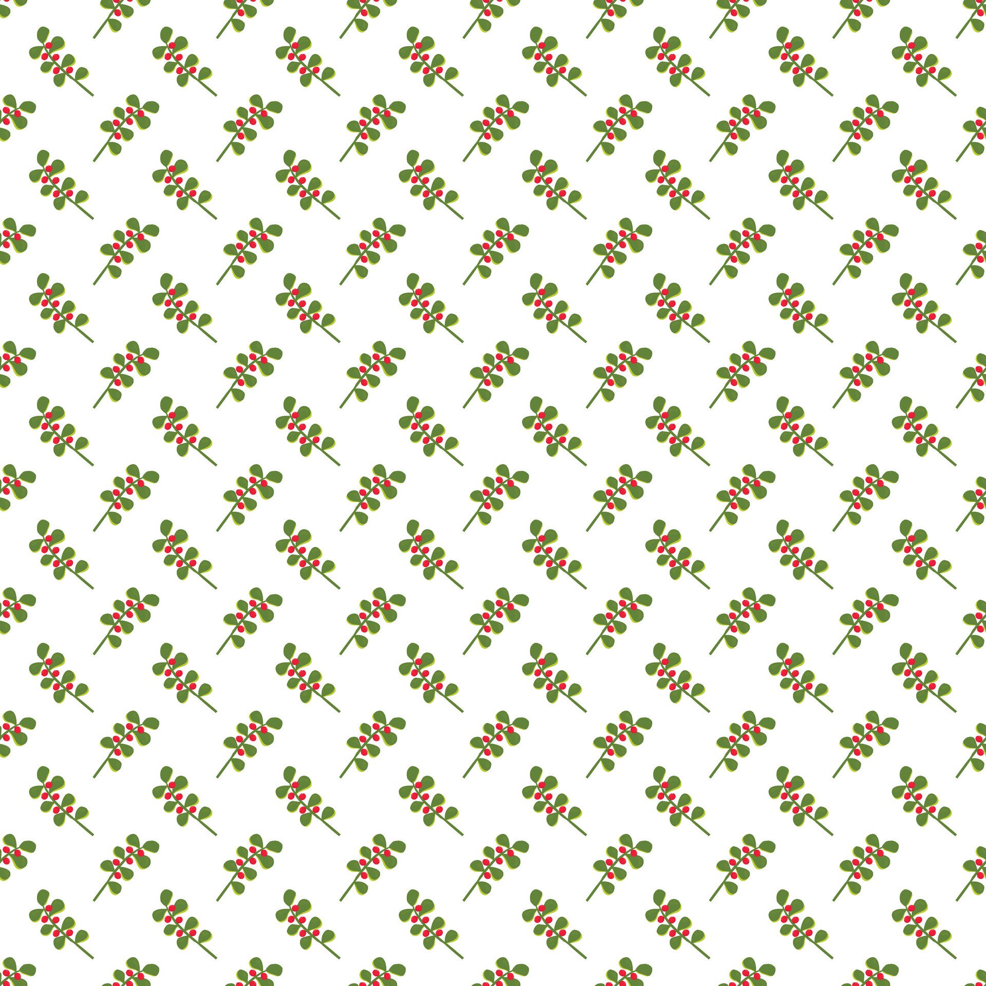 A simple twig with leaves and red berries. Seamless pattern. illustration. Free Vector