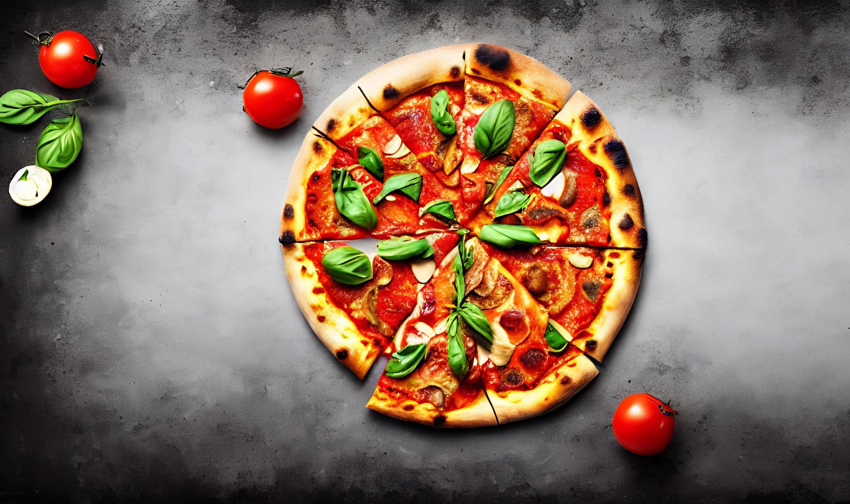 Pizza. Traditional Italian cuisine fast food. Stock Free