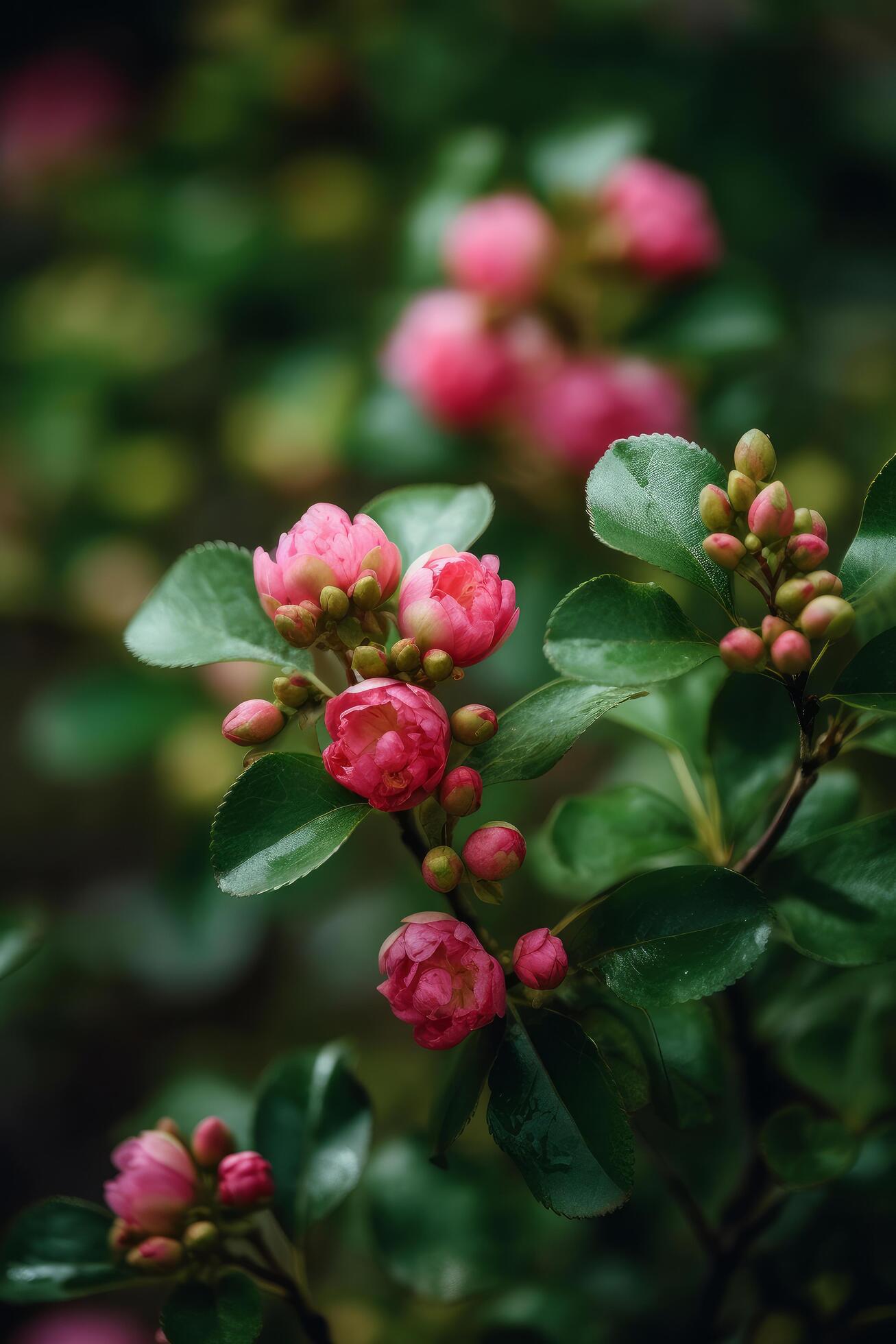 Pink flowers on tree. Illustration Stock Free