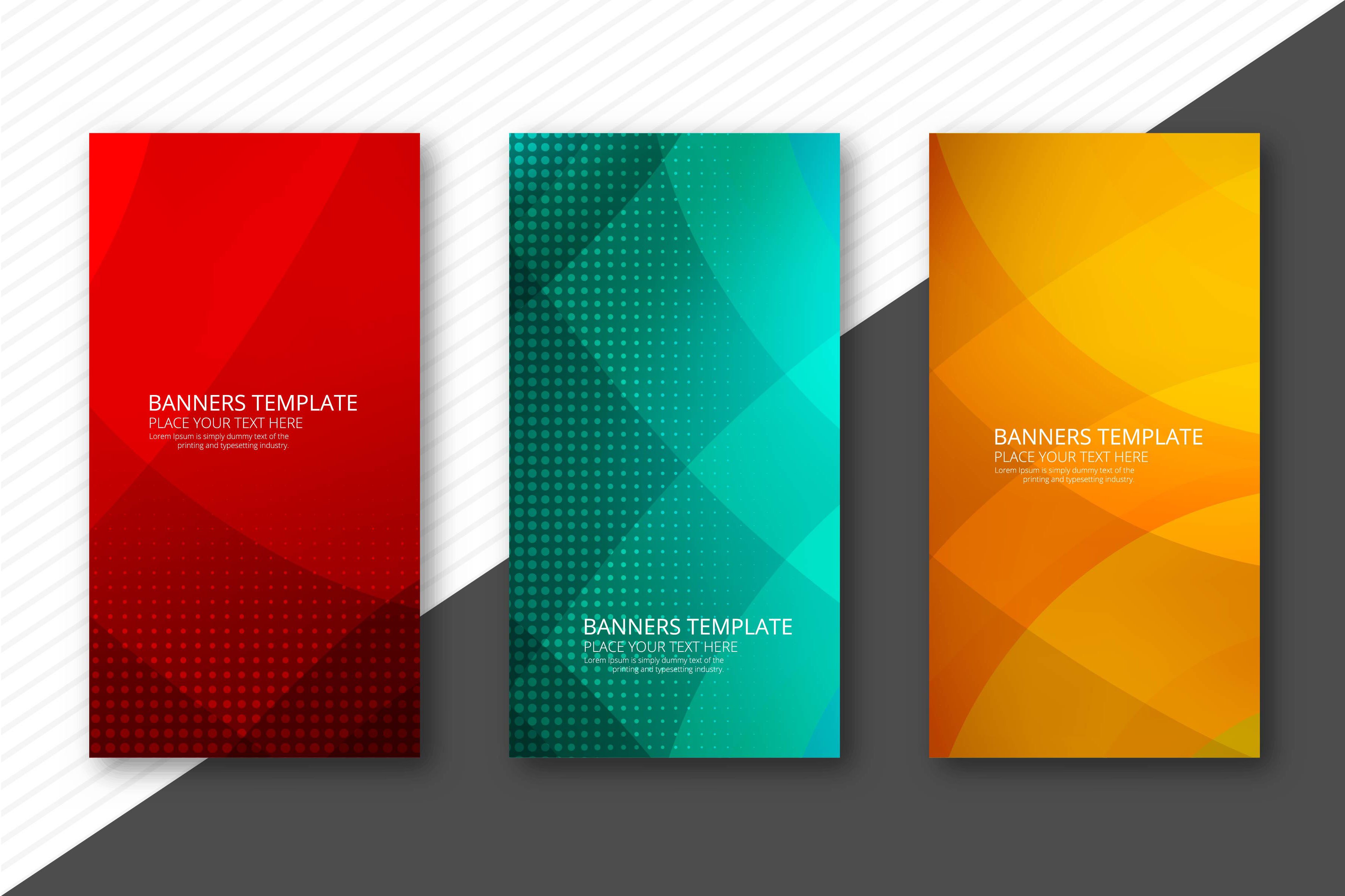 Abstract colorful banners set design template vector Free Vector