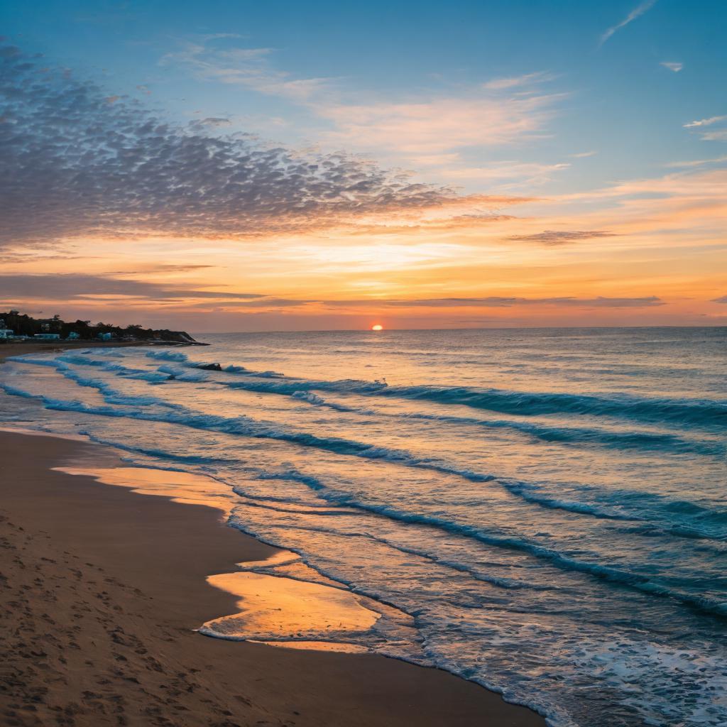 Beach sunset view alone by @ai_generated