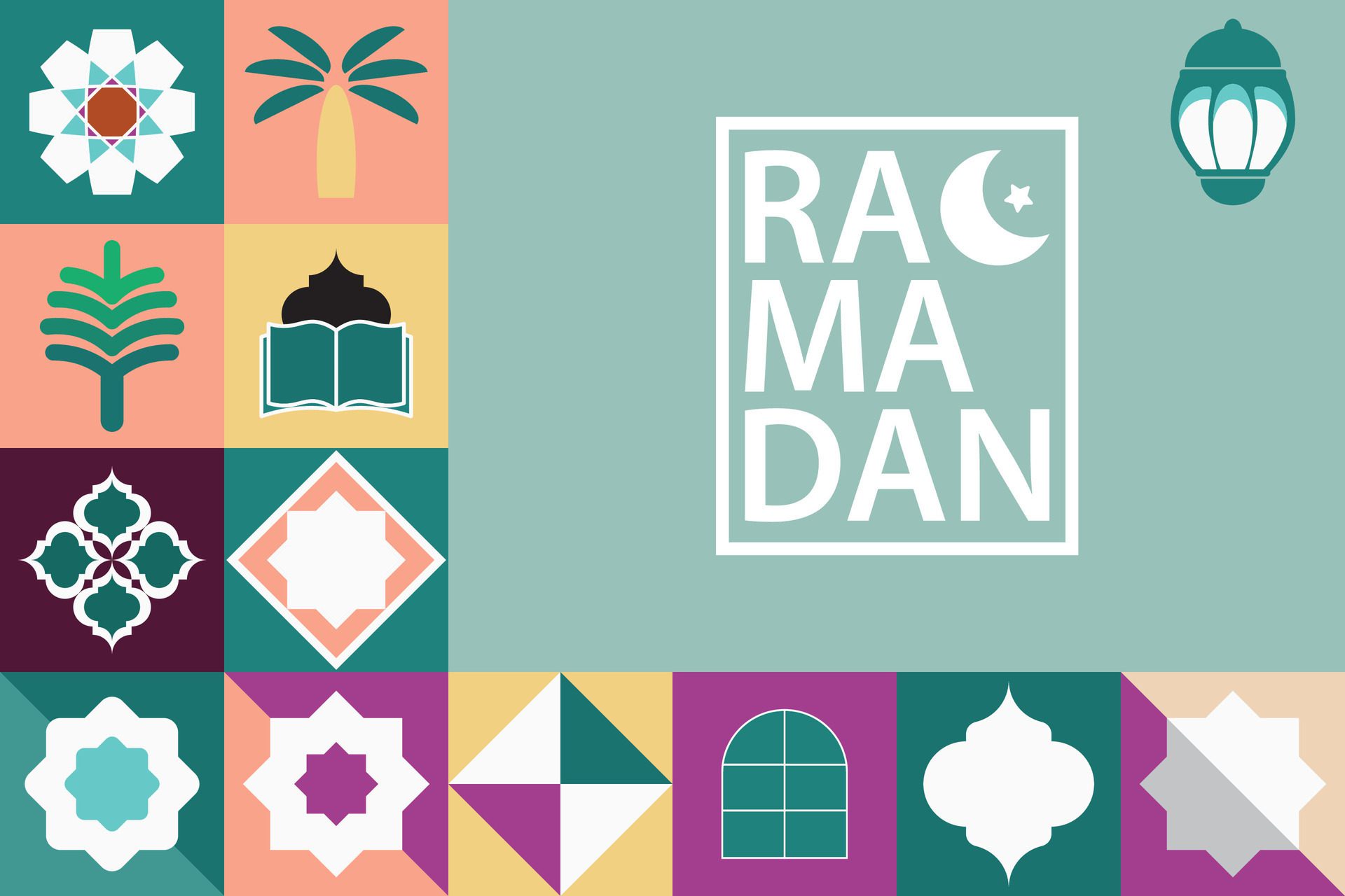 Ramadan Kareem,Islamic greeting card template with ramadan for wallpaper design,poster, media banner. Free Vector