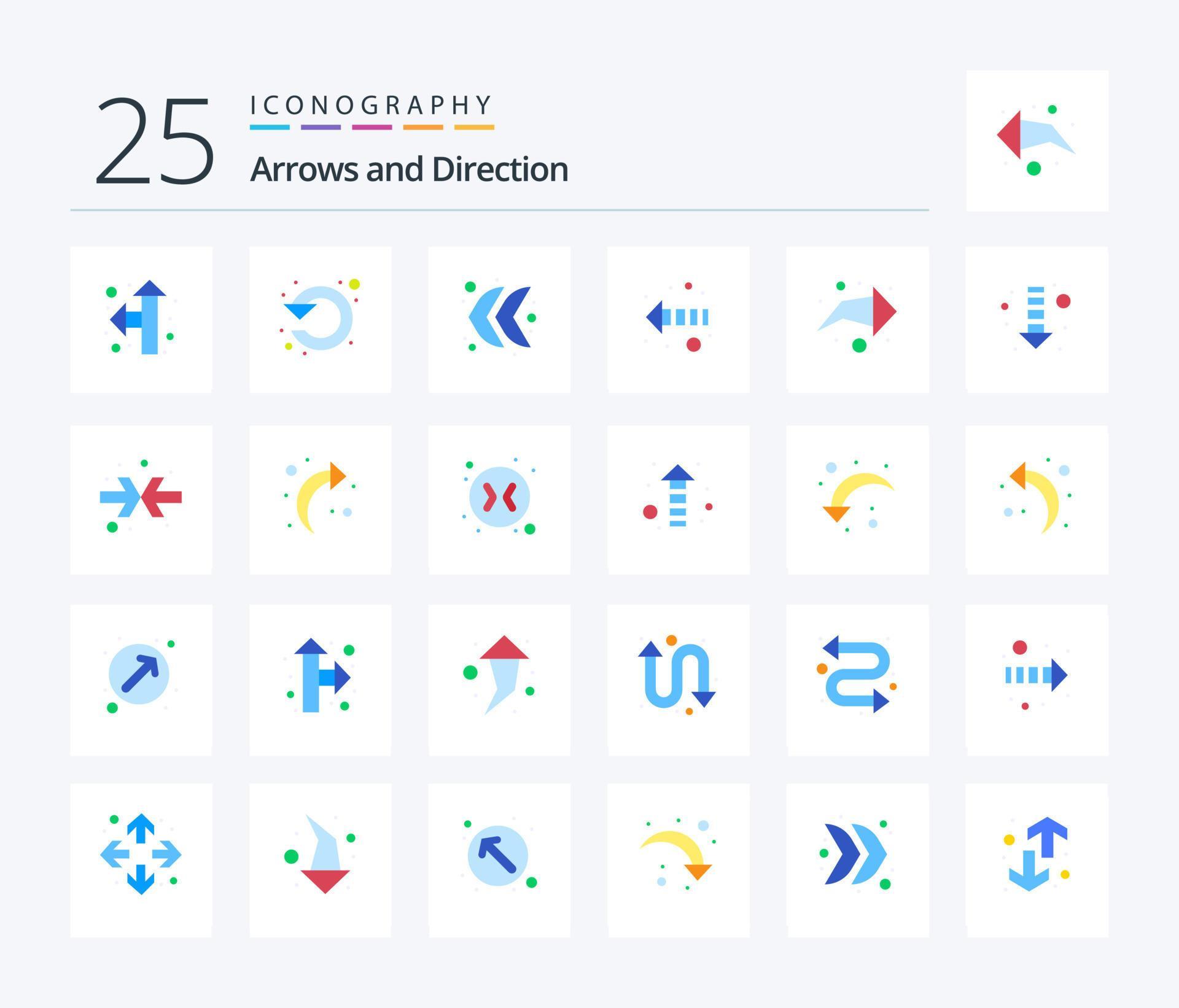 Arrow 25 Flat Color icon pack including arrow. direction. arrow. arrow. right Stock Free