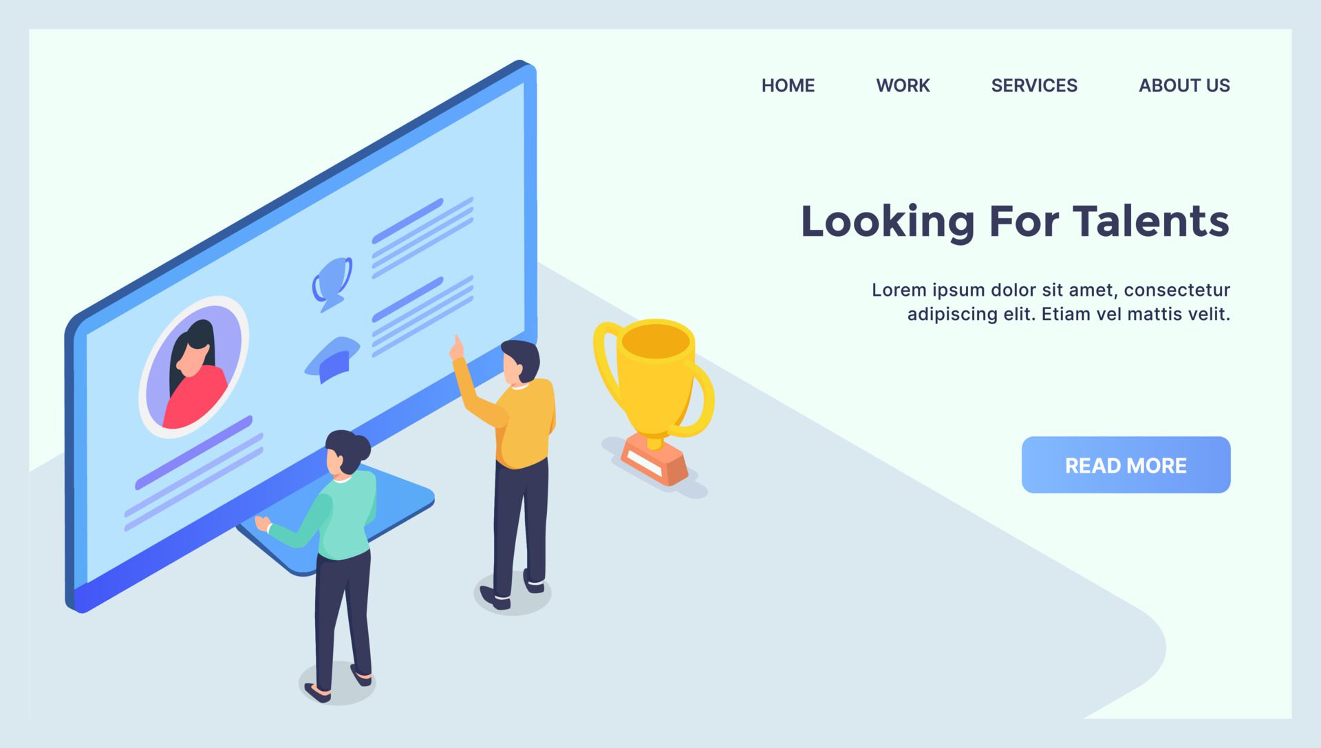 looking for talents hire people concept for website template landing homepage with modern isometric flat Free Vector and Free SVG