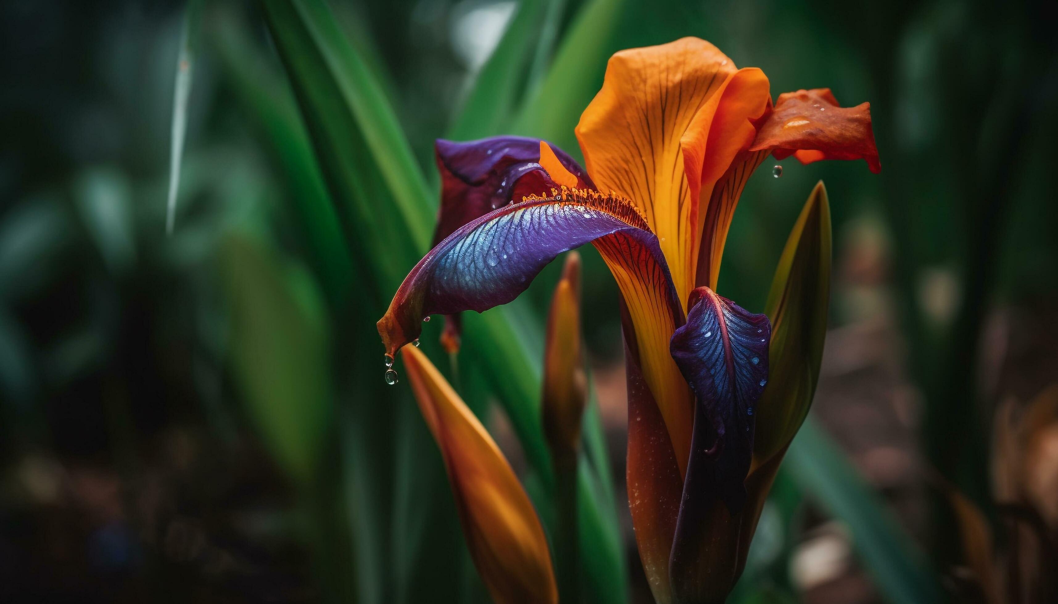 Vibrant bouquet of multi colored flowers in a formal garden generated by AI Stock Free