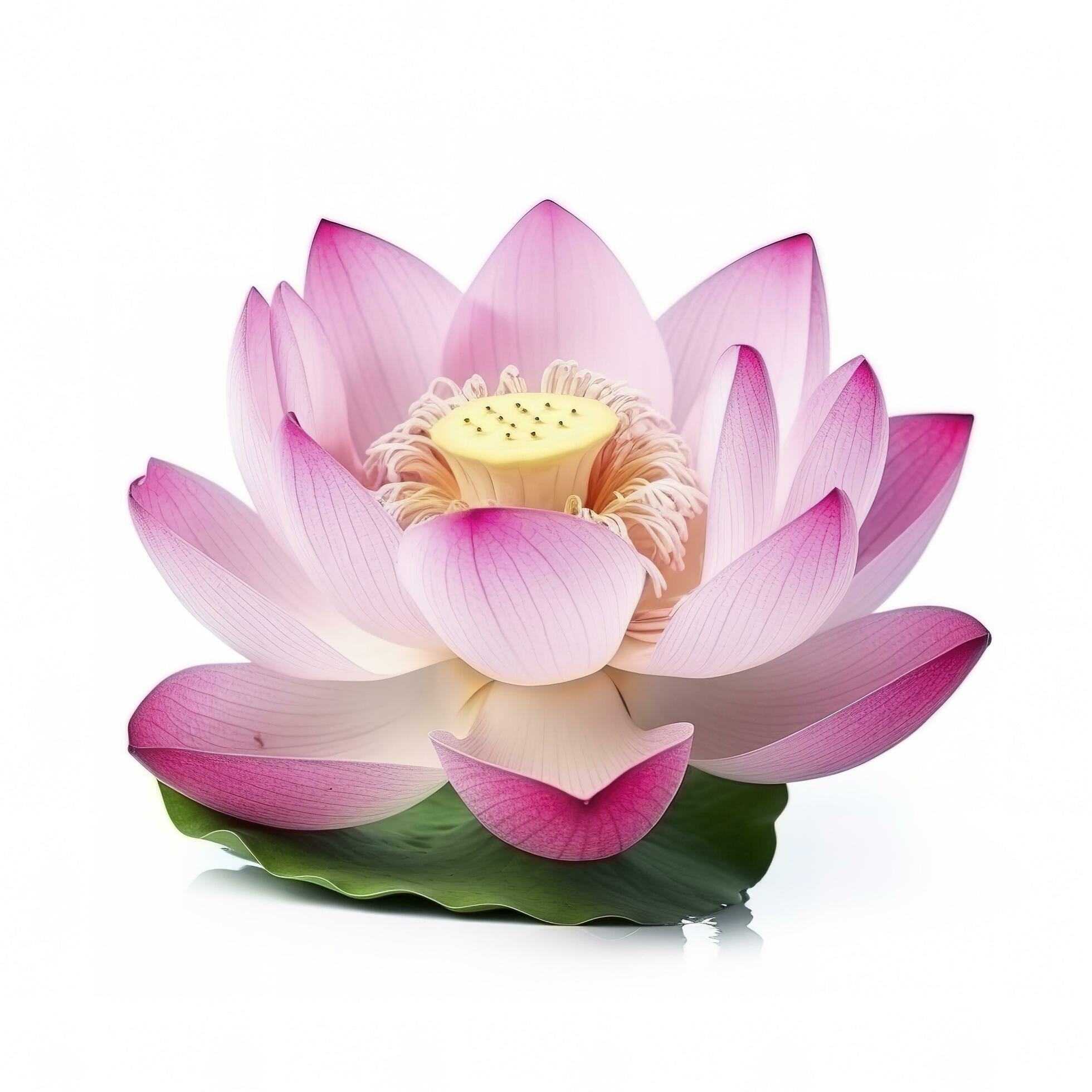 lotus flower isolated on white background, generate ai Stock Free