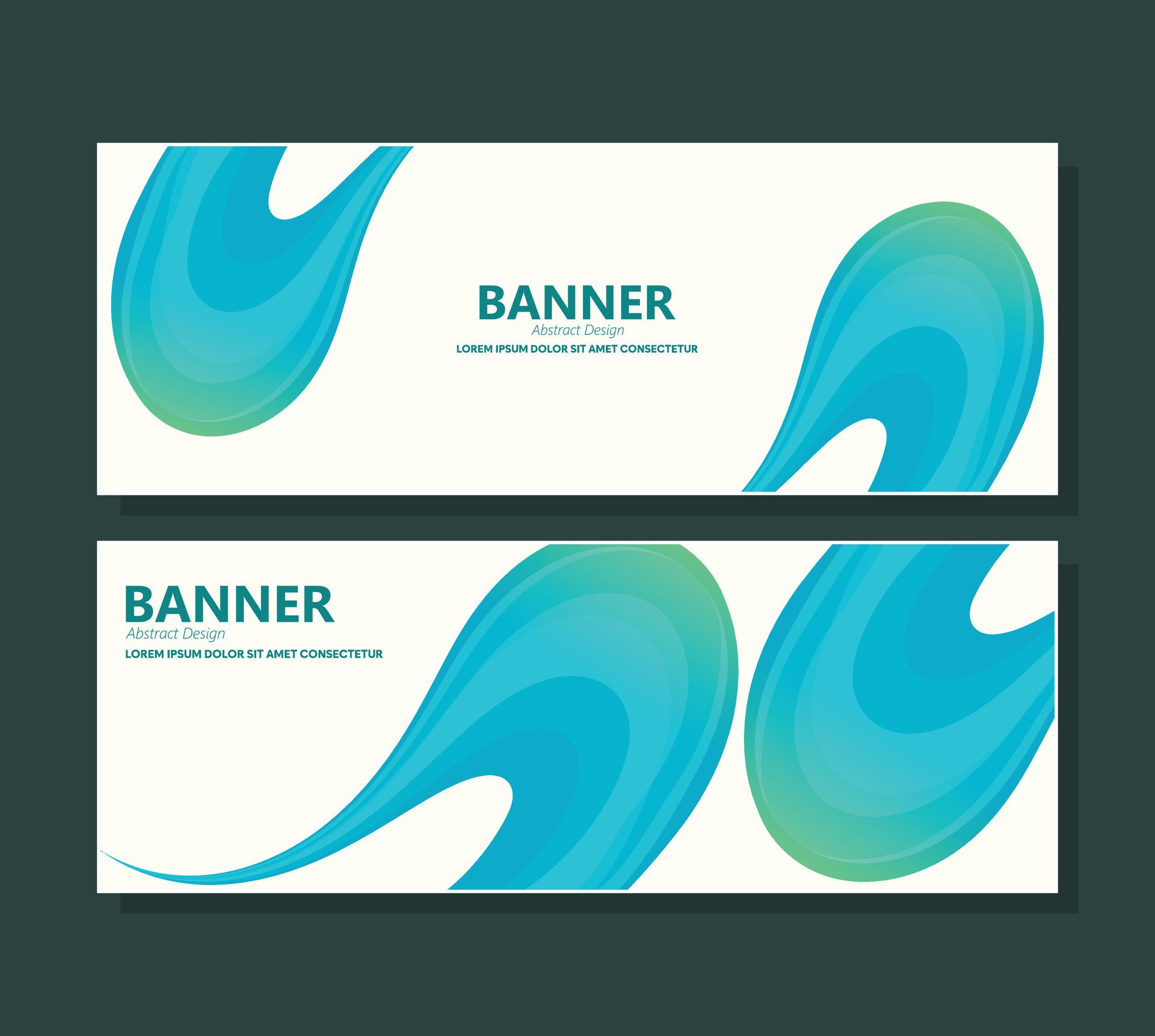 Blue abstract wave banner design Free Vector