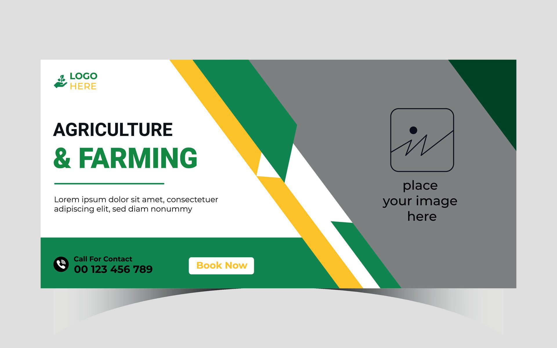 Agriculture social media cover and web banner template Free Vector