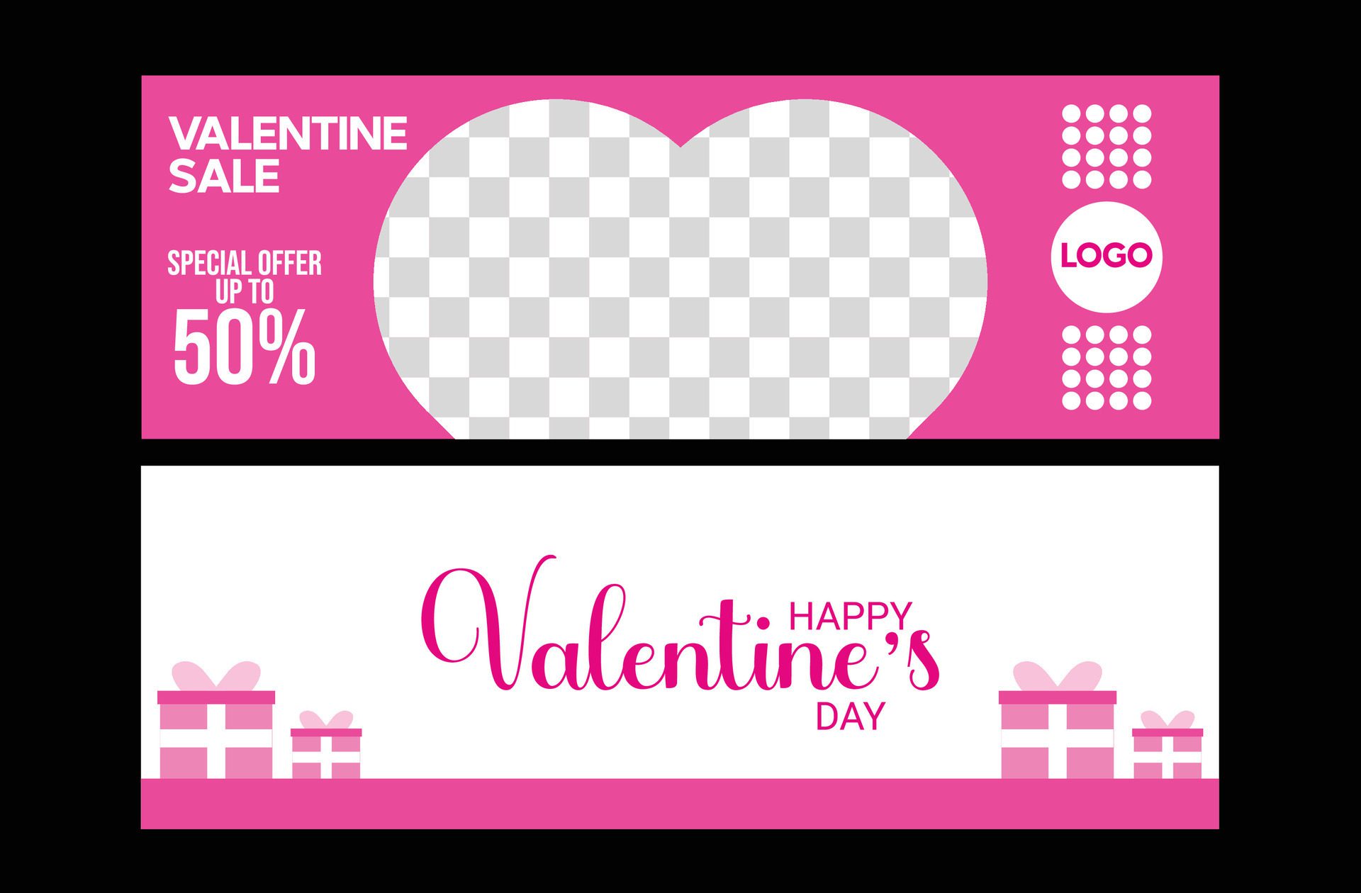 valentine sale banner design Free Vector