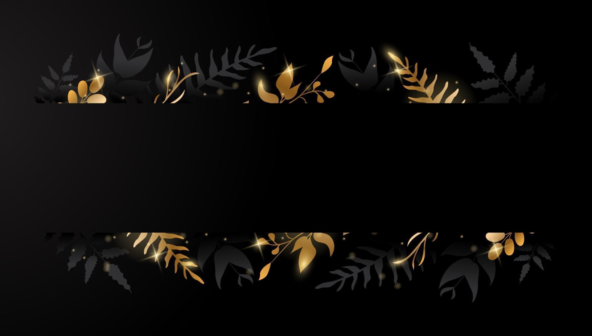 Gold leaf. Golden flower on dark background. Vector design for brochure, card, cover. Stock Free