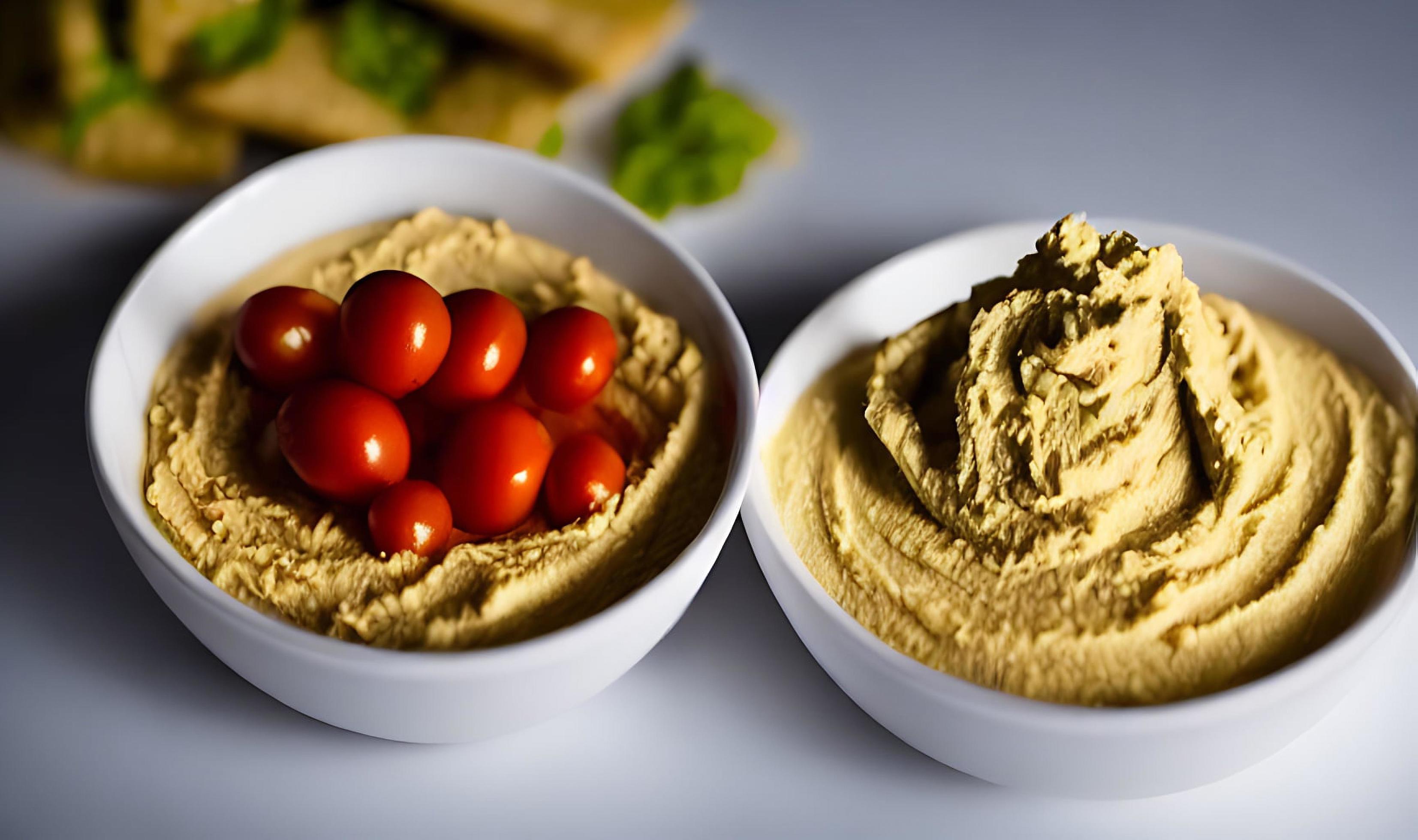 Healthy food. Traditional freshly made organic hummus. Stock Free