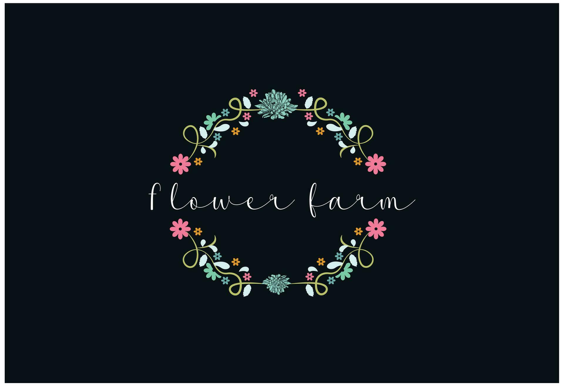 Dahlia flower vector logo modern flower logo Stock Free