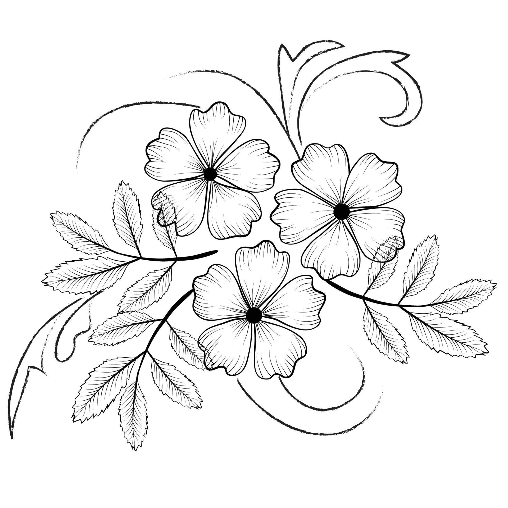 Stock Free line art and hand drawing flower art black and white flat design simple flower Stock Free