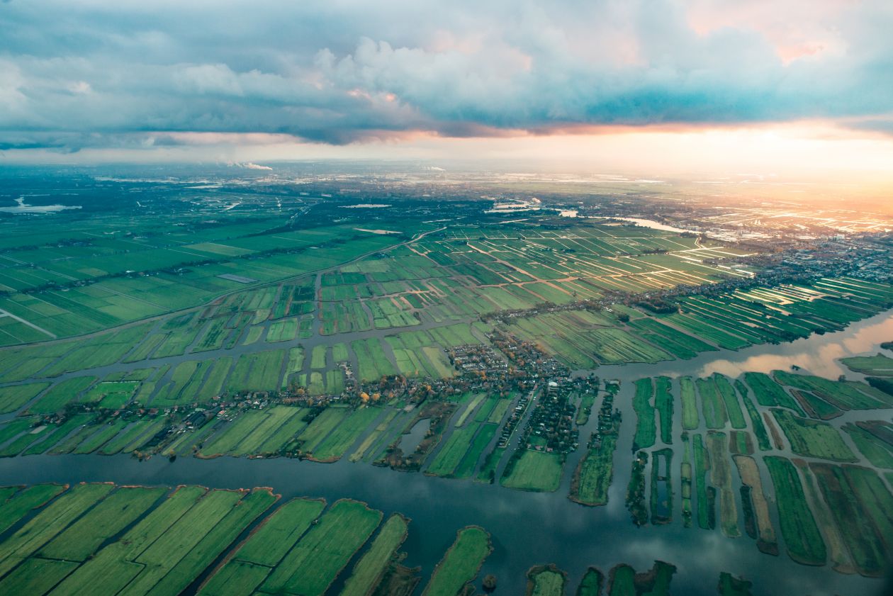 The Netherlands from above Stock Free