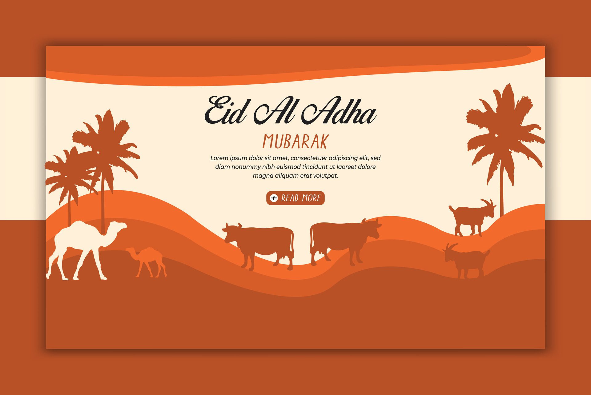 Eid al adha mubarak islamic festival social media banner post template Free Vector