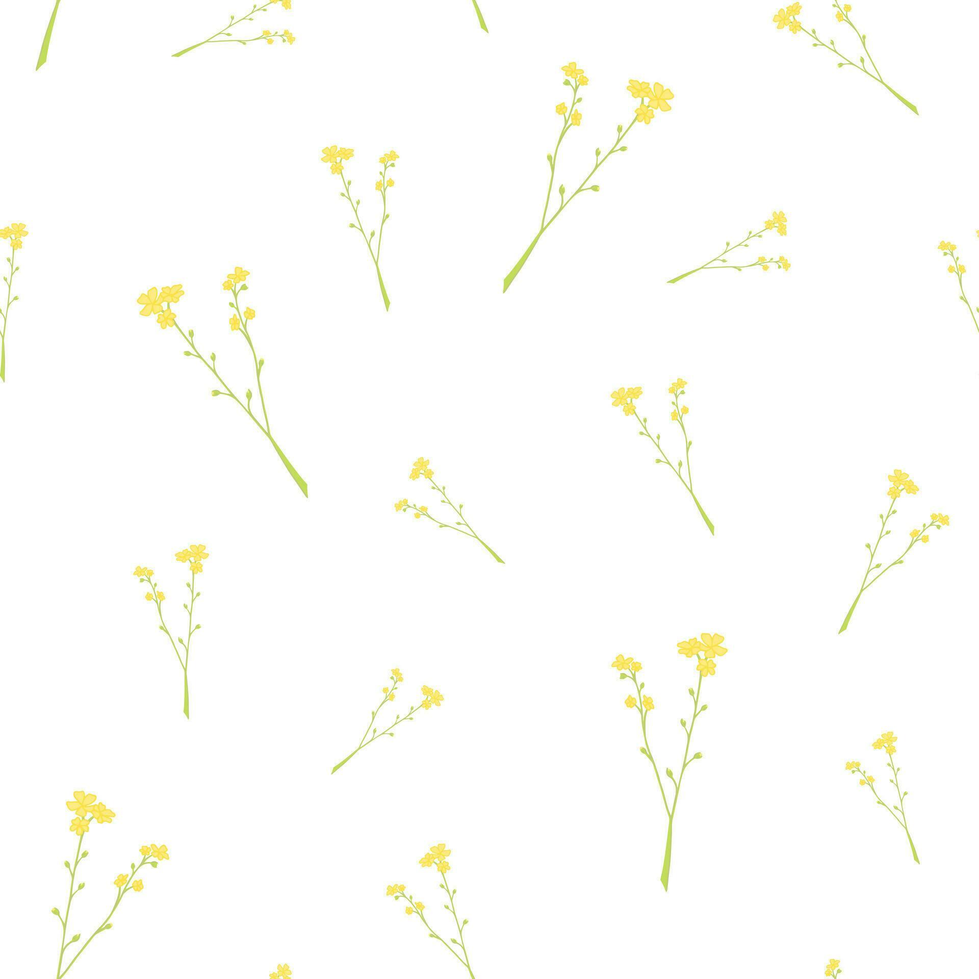 Yellow tiny genuine flowers vector seamless pattern for International Womens Day, March 8th, floral background, wallpaper, paper wrapping Stock Free