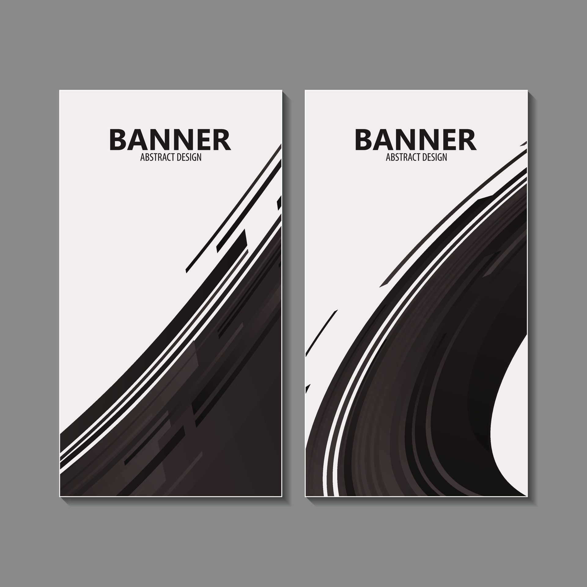 black abstract wave Banner design Free Vector