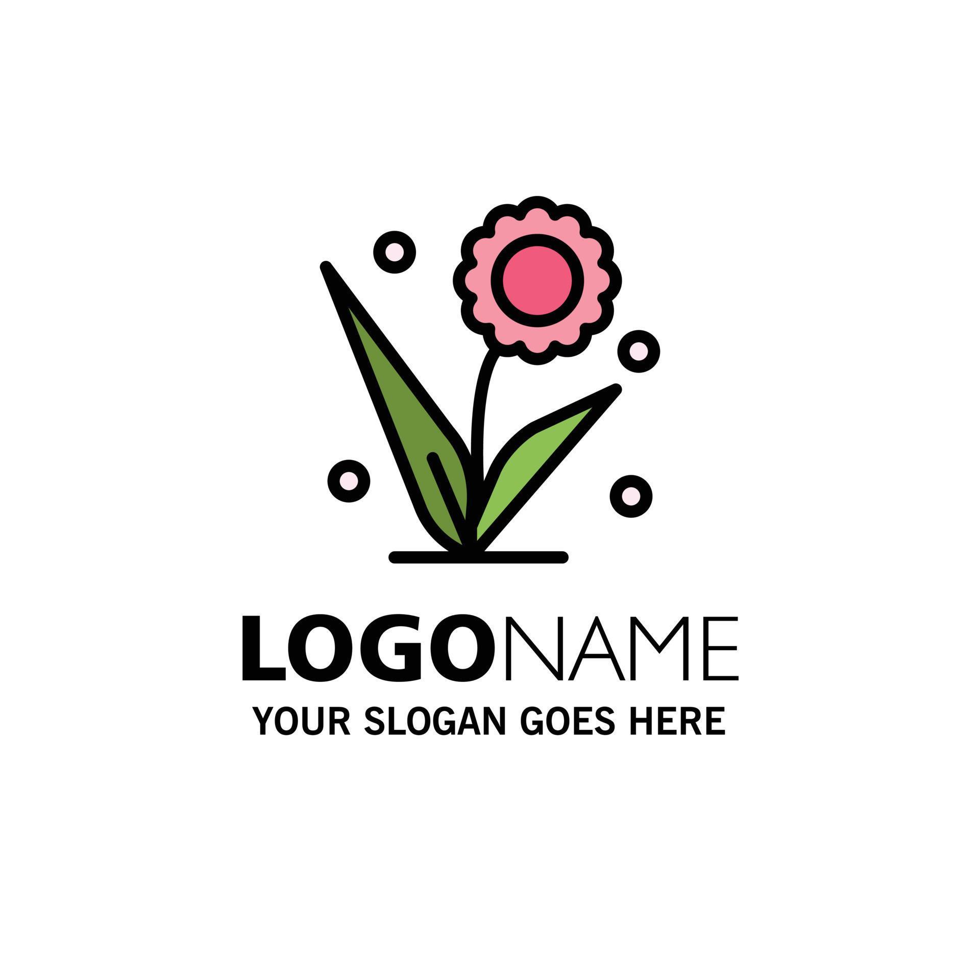 Flora Floral Flower Nature Spring Business Logo Template Flat Color Stock Free