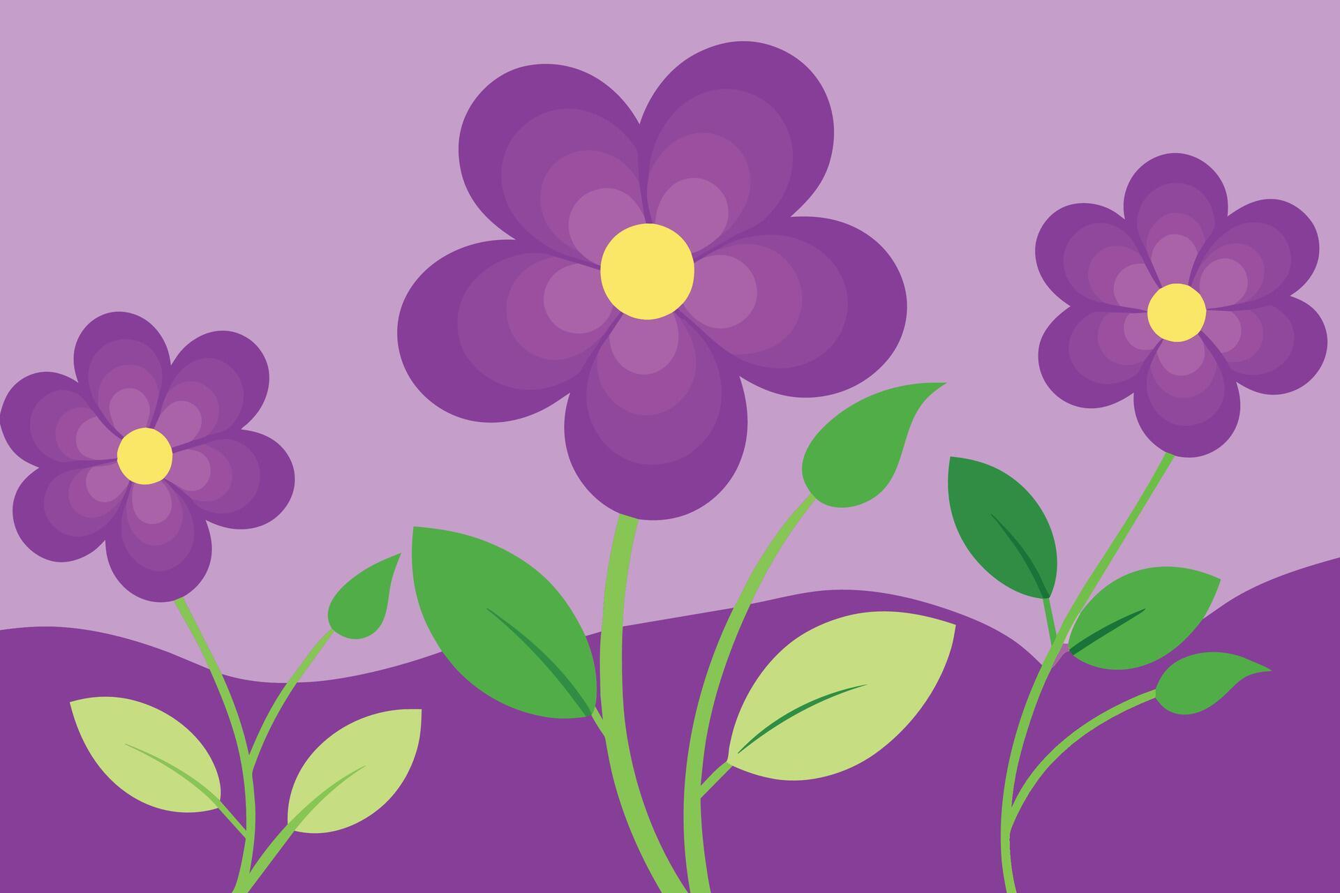 Vector Background with Purple Flowers Stock Free