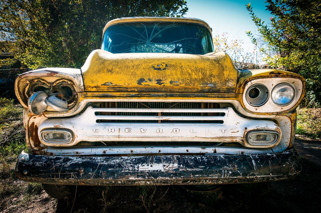 Rusty Yellow Chevrolet Truck Stock Free