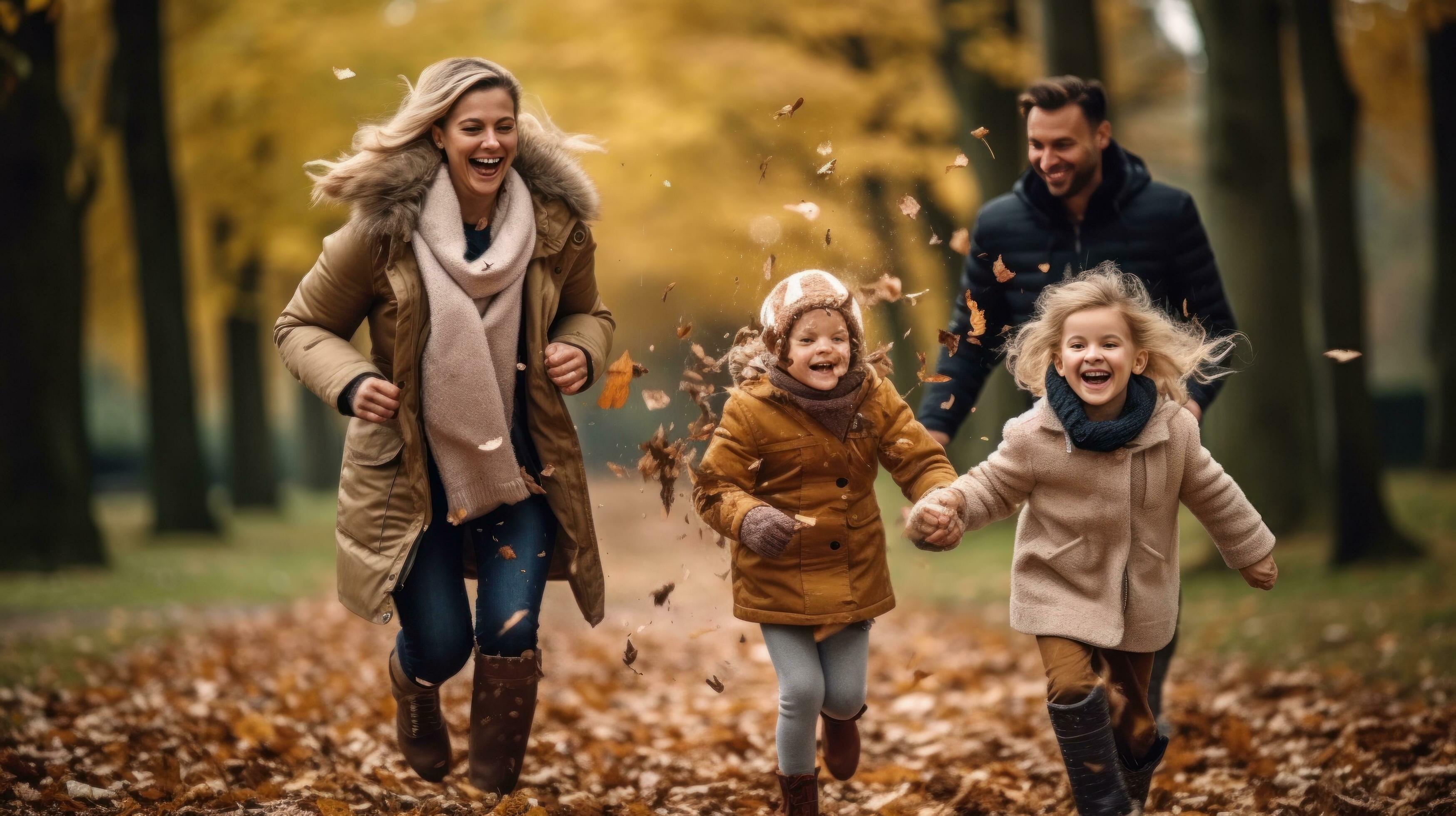 Happy family in the park Stock Free