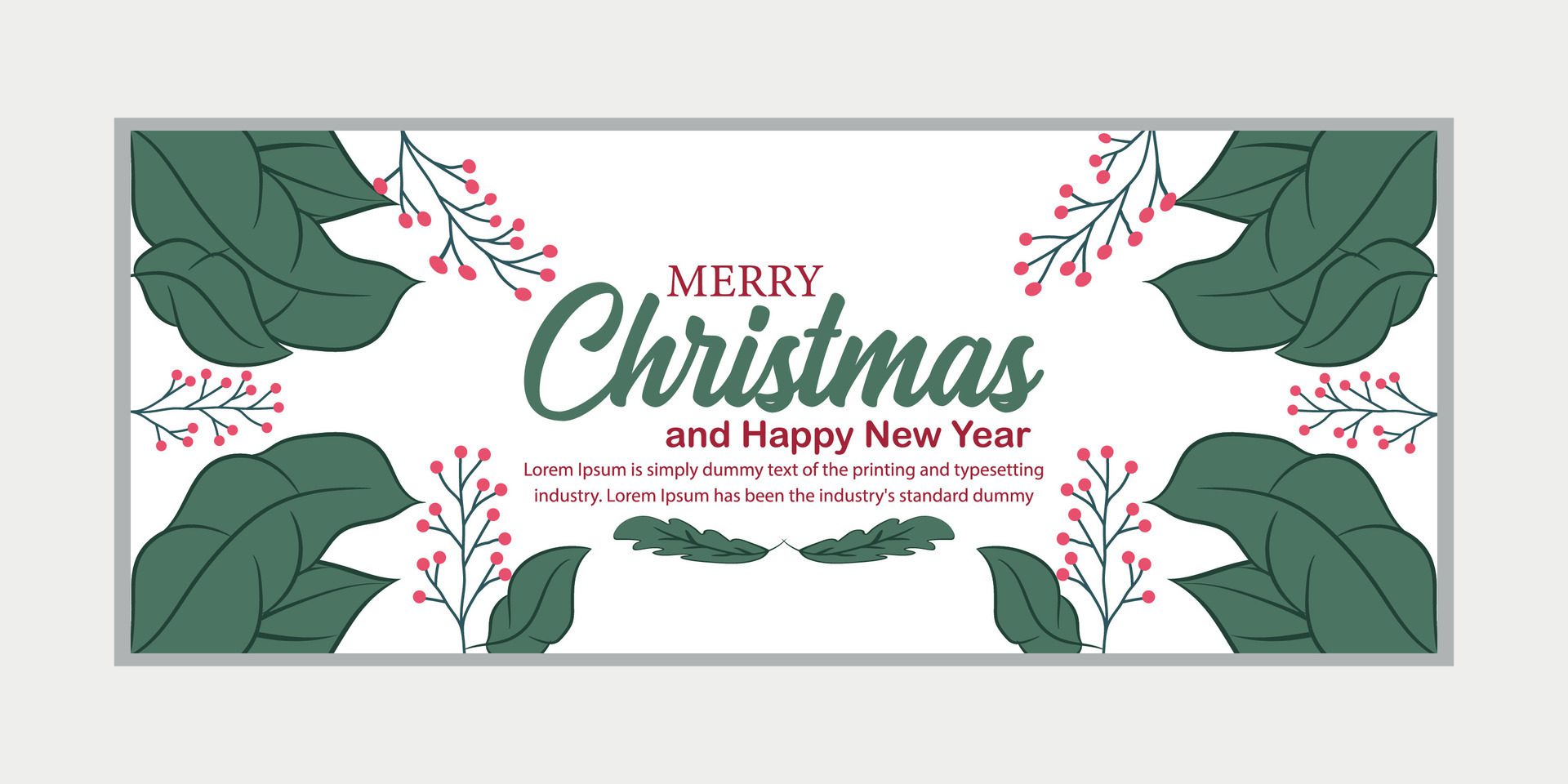 merry christmas banner set and happy new year banner, social media cover and web banner Free Vector