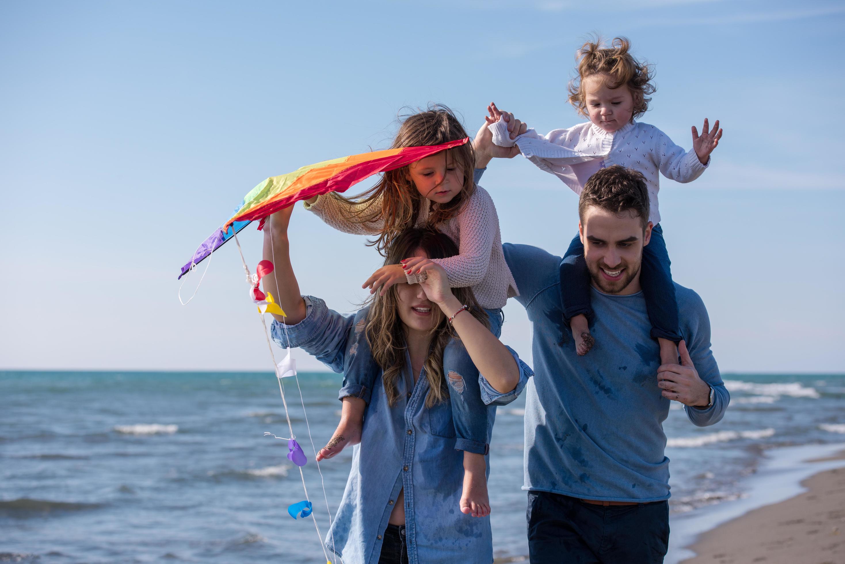 happy family enjoying vecation during autumn day Stock Free