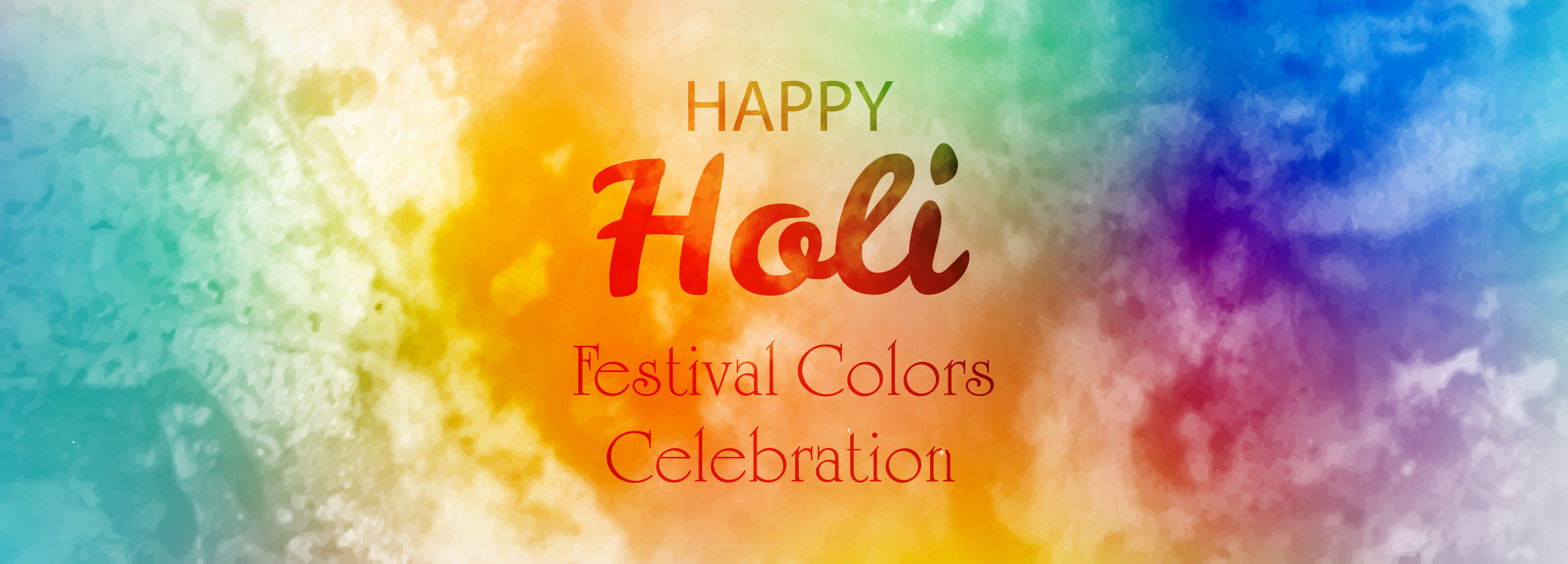 Happy holi festival colorful banner background Free Vector