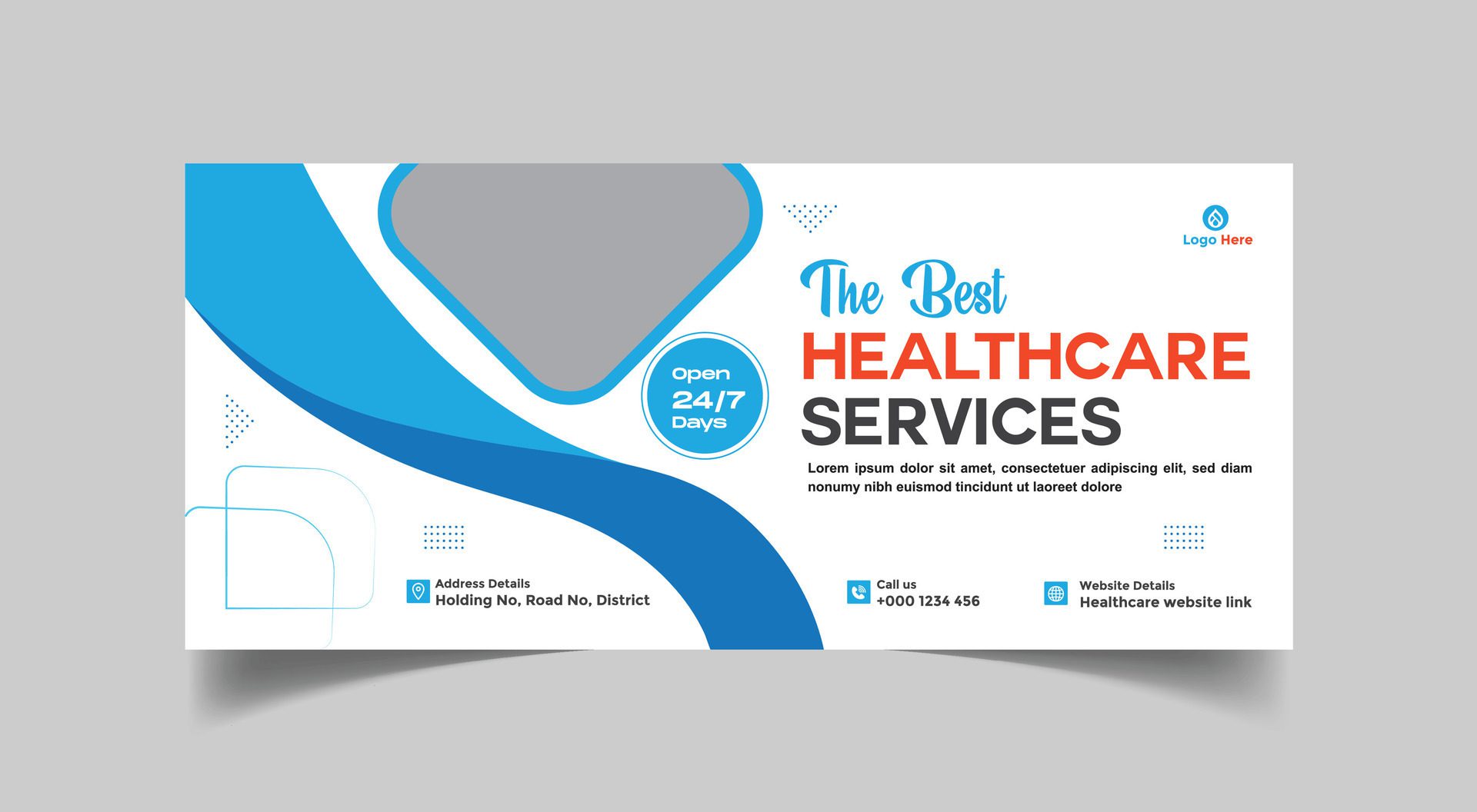 Healthcare social media web banner and social media cover design template Free Vector