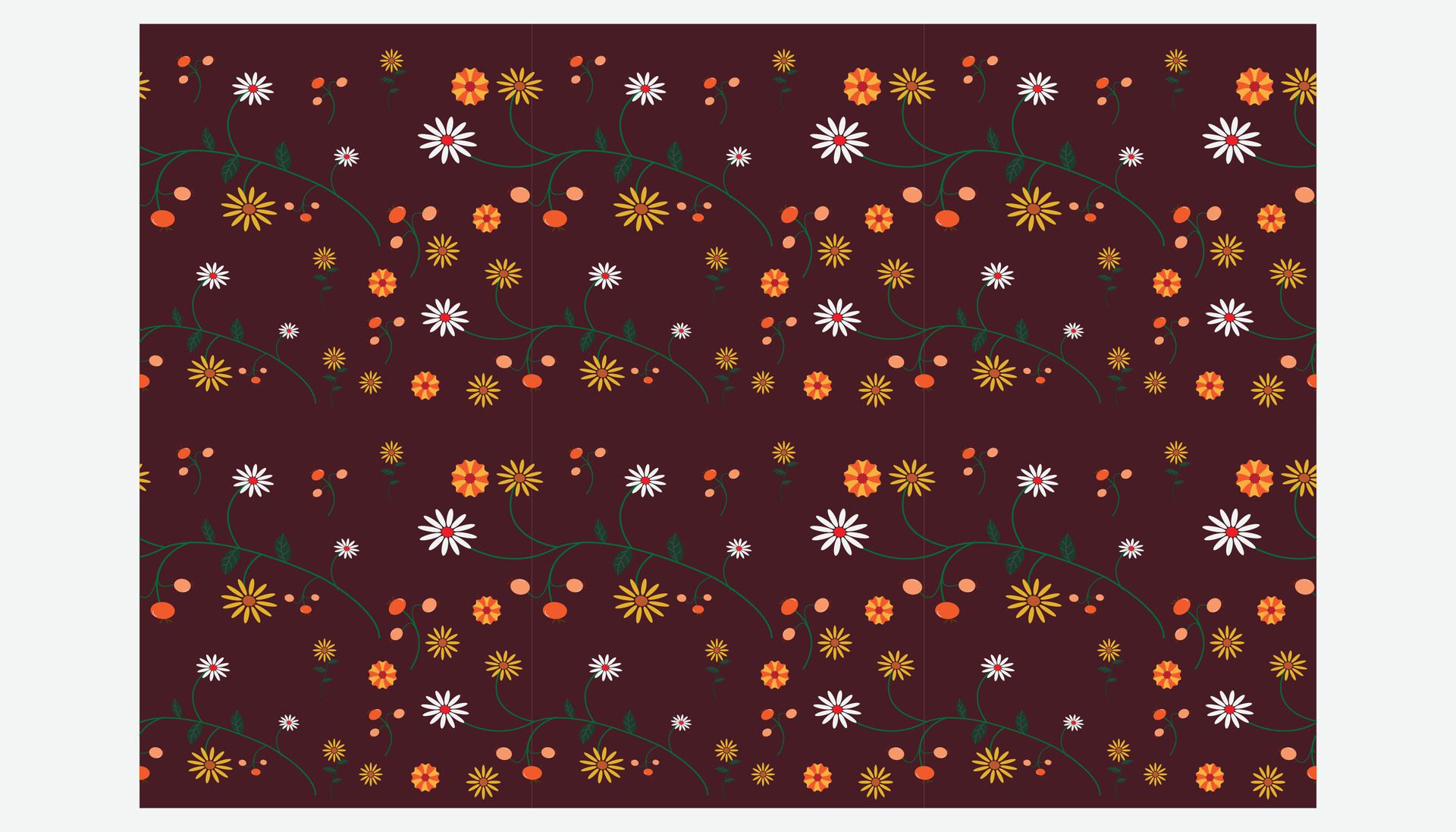 cute flower seamless pattern on muster background Free Vector