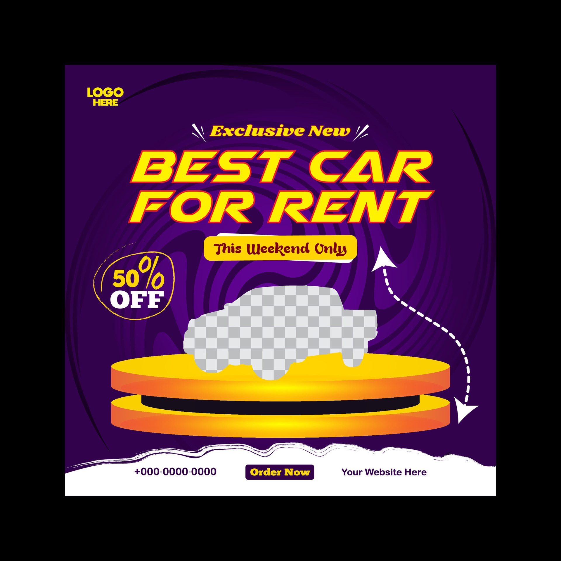 car rent or sale post design and social media banner template Free Vector